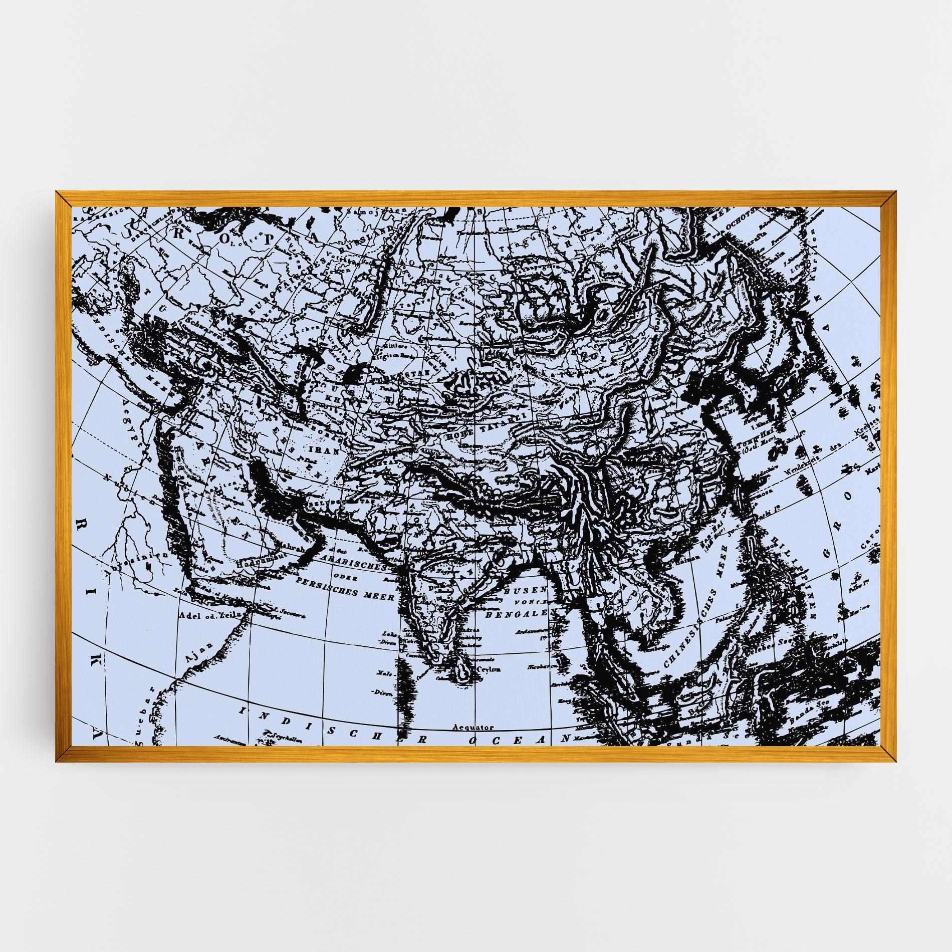 Obraz na Płótnie Blue Old Map mockup 0