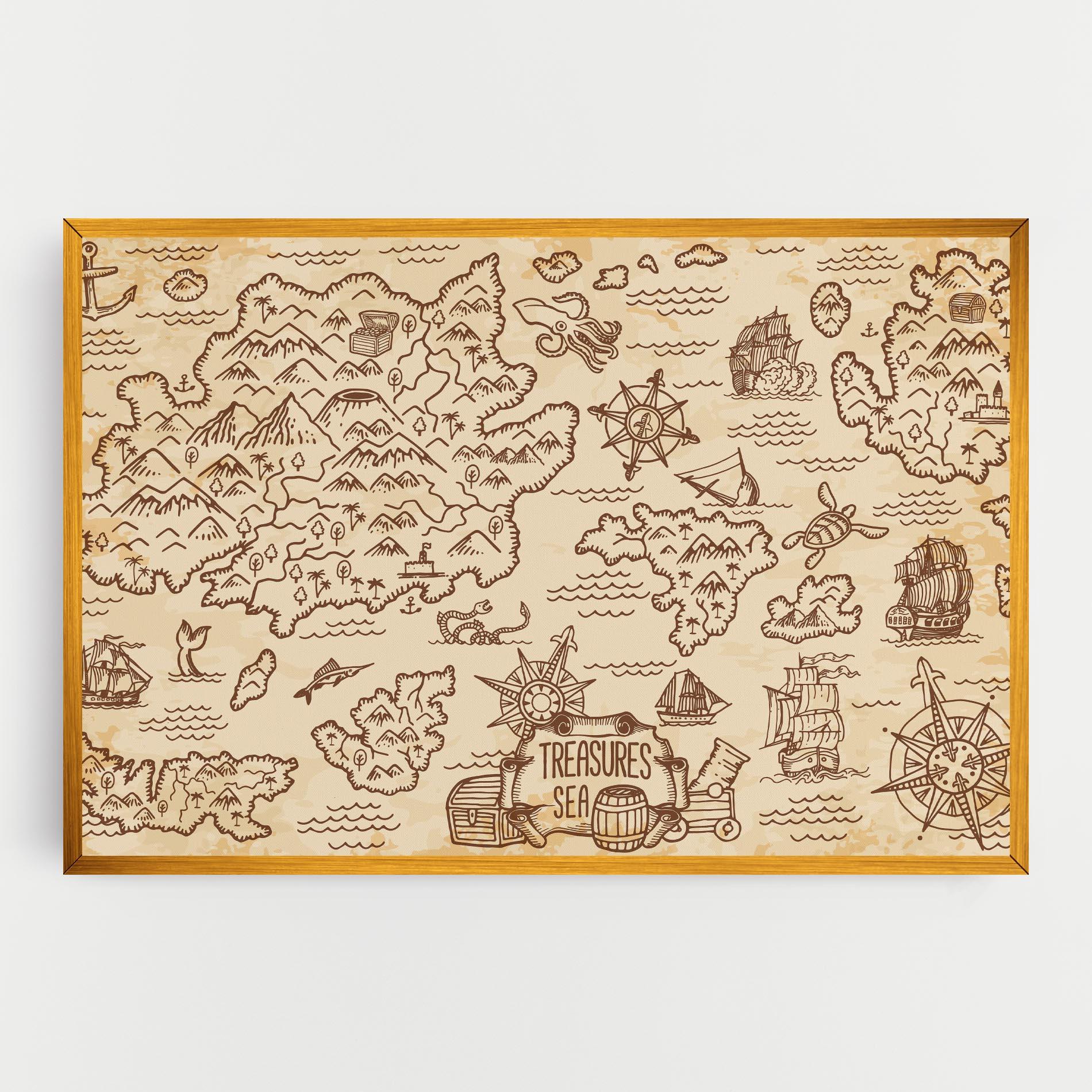 Obraz na Płótnie Cream Coffee Map mockup 0