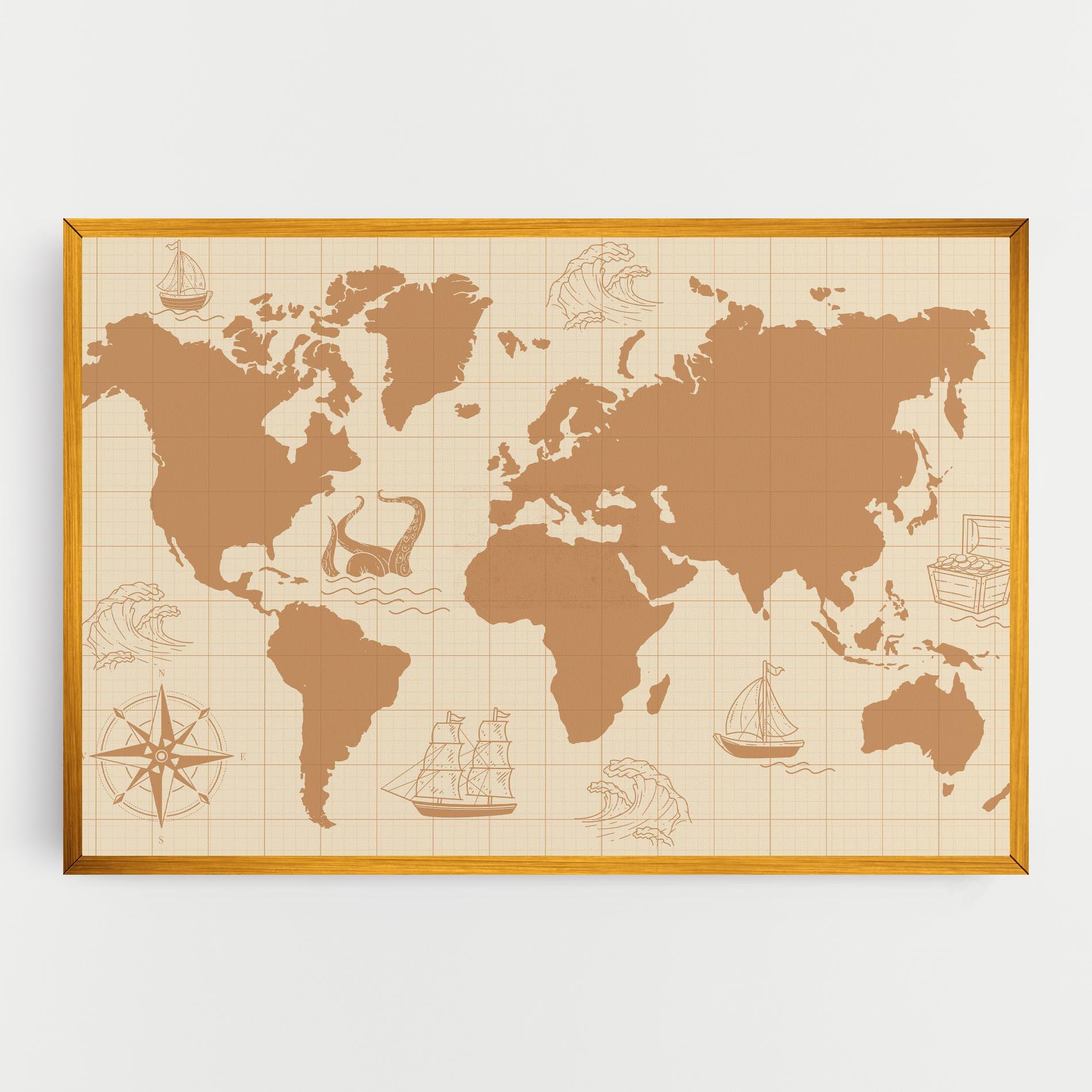 Obraz na Płótnie Light Cream Map mockup 0