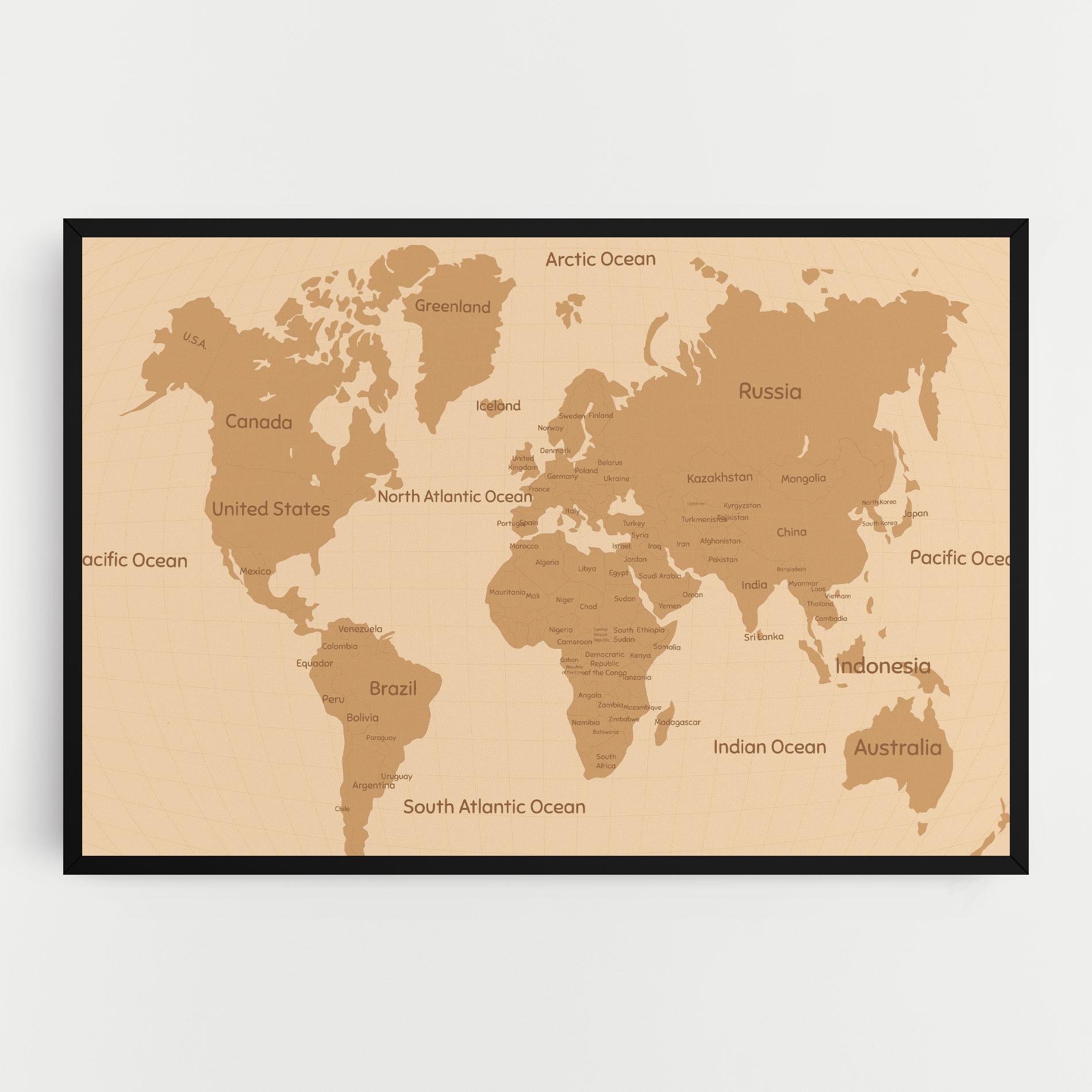 Obraz na Płótnie Ocean Old Map mockup 0