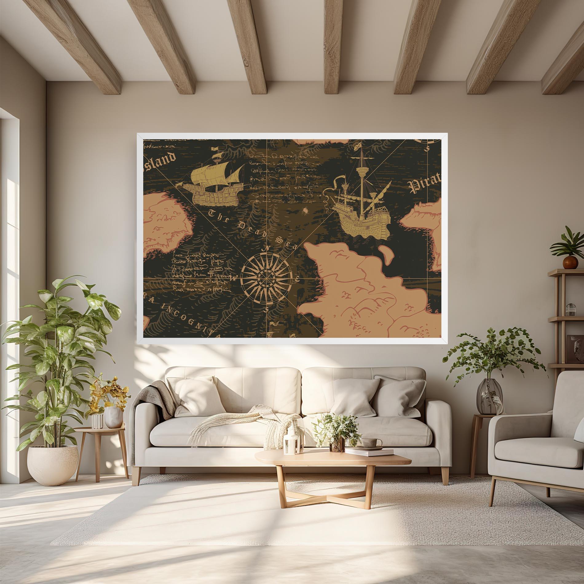 Obraz na Płótnie Cool Old Map mockup 6