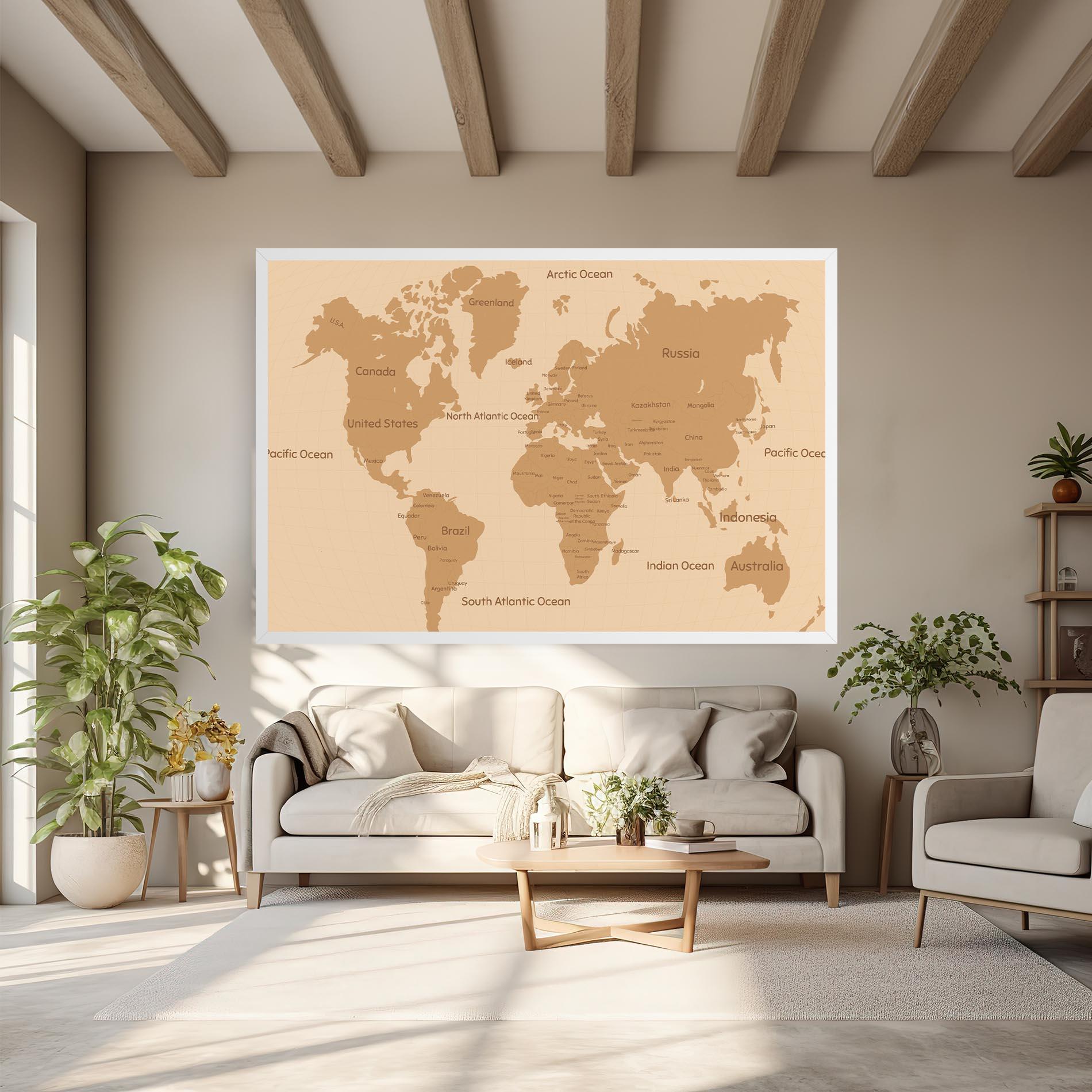 Obraz na Płótnie Ocean Old Map mockup 6