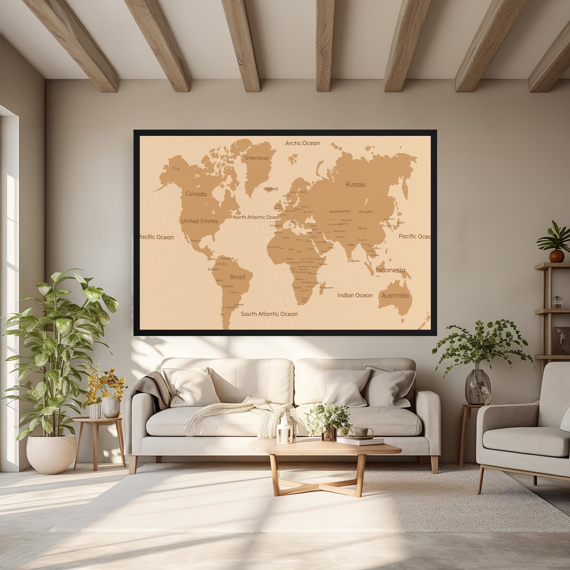 Obraz na Płótnie Ocean Old Map mockup 6