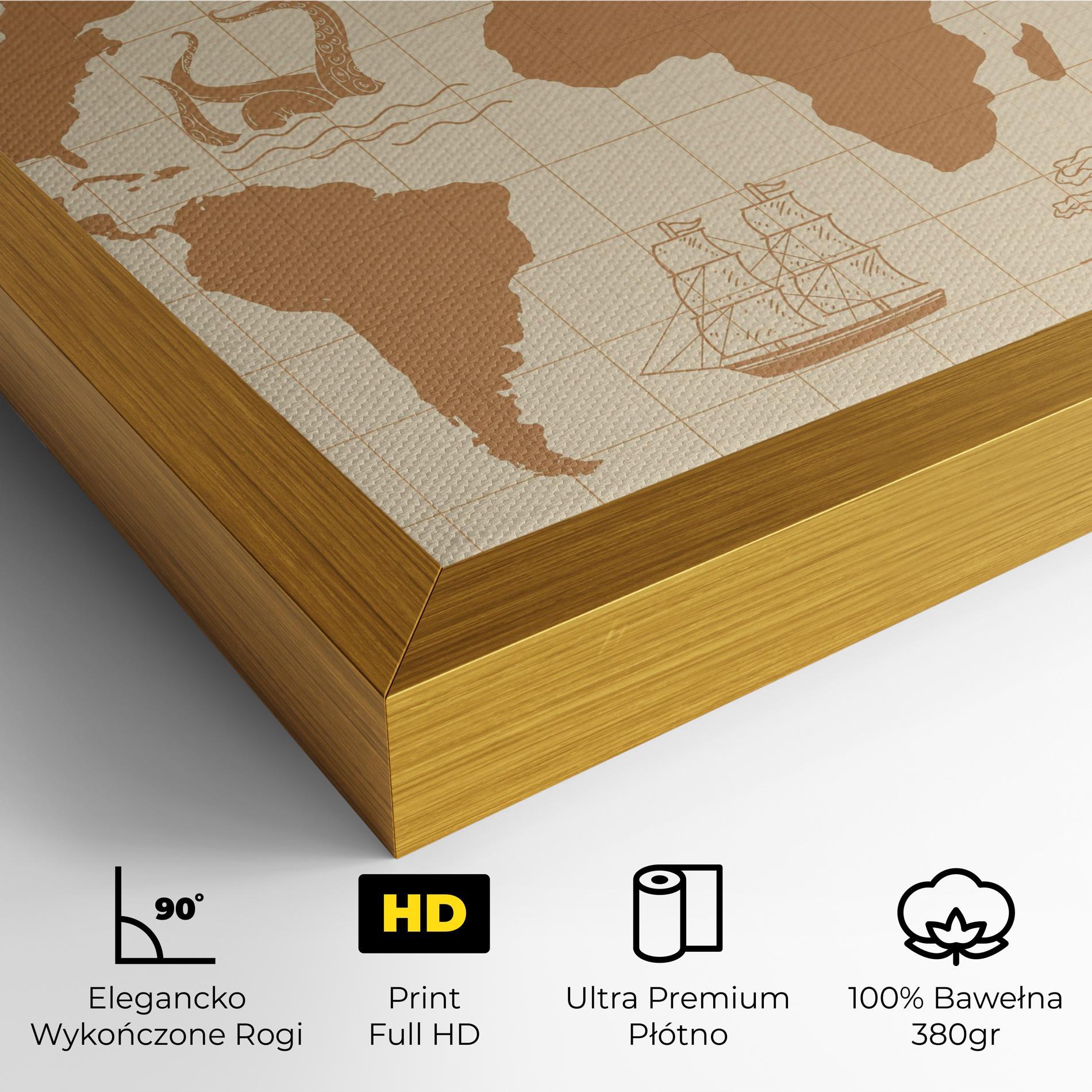 Obraz na Płótnie Light Cream Map mockup 4