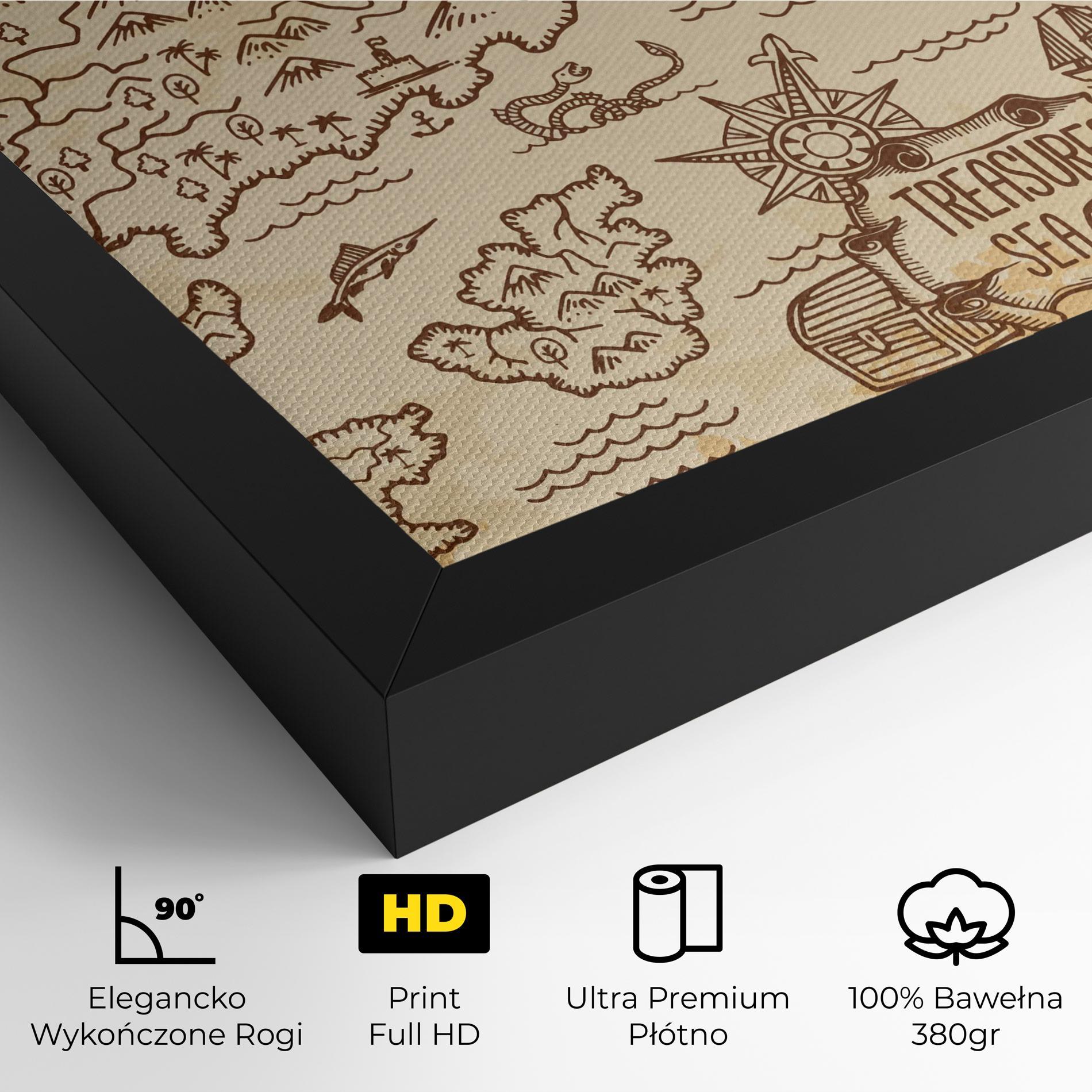 Obraz na Płótnie Cream Coffee Map mockup 4