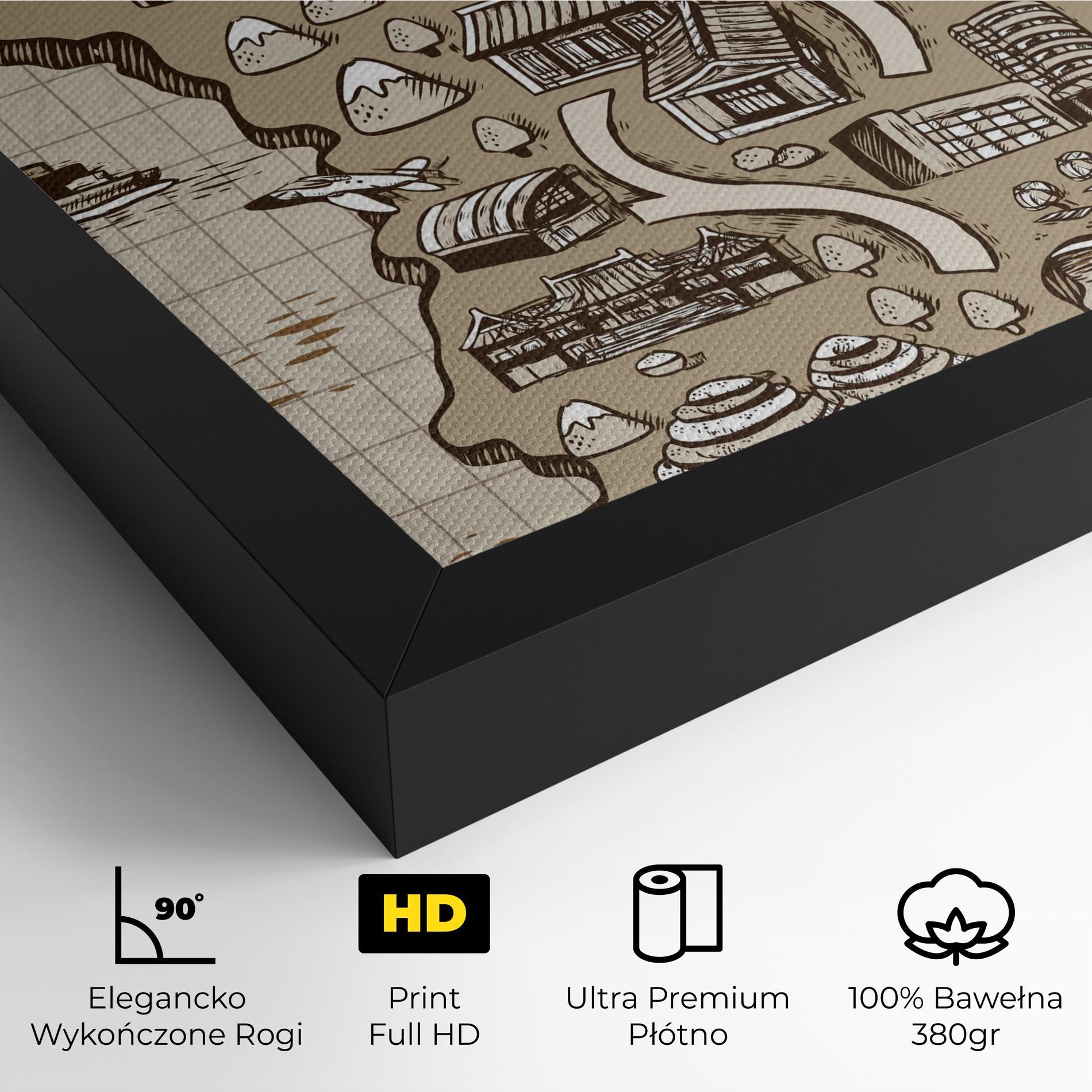 Obraz na Płótnie Old Korea Map mockup 4