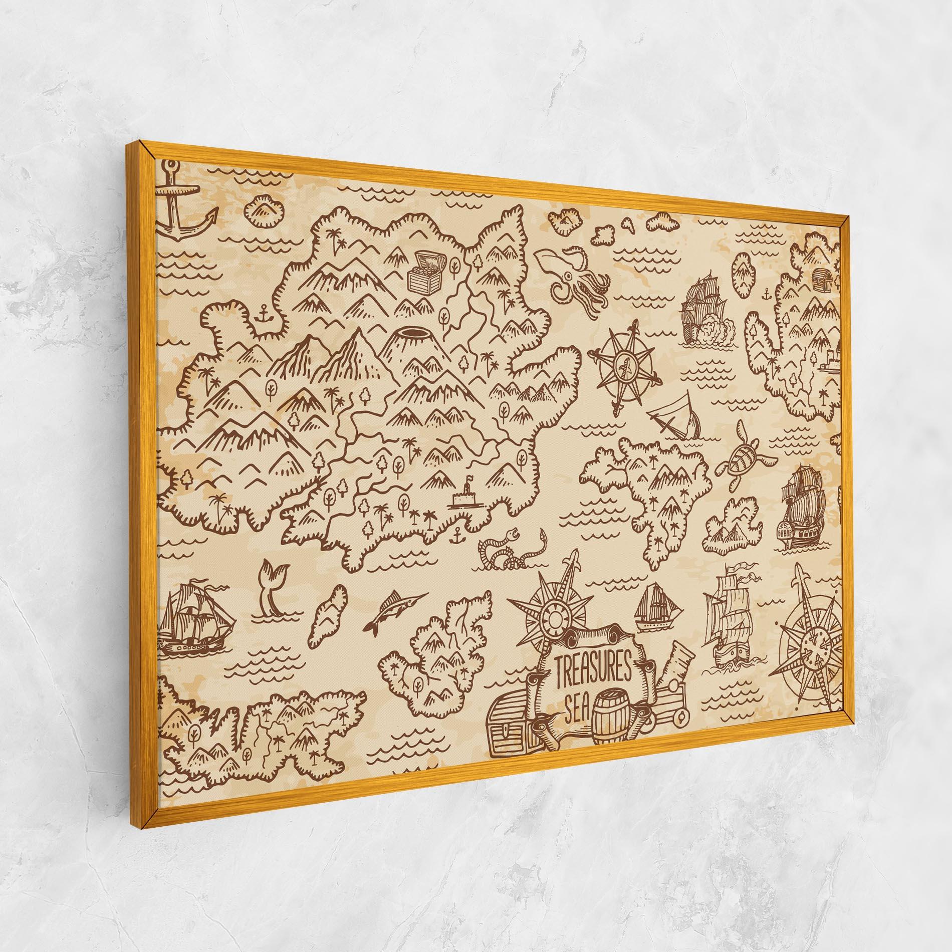 Obraz na Płótnie Cream Coffee Map mockup 1