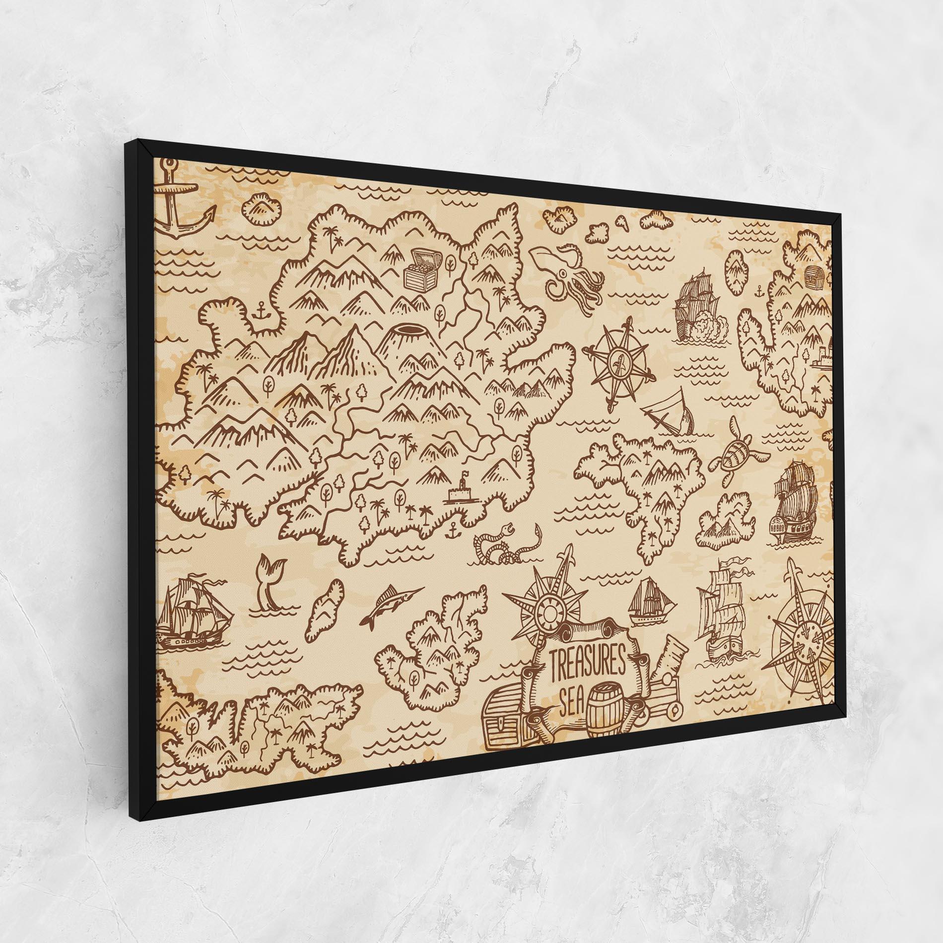 Obraz na Płótnie Cream Coffee Map mockup 1