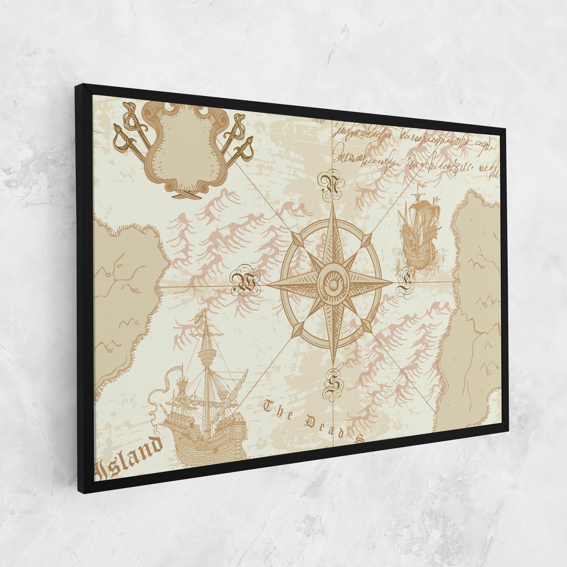 Obraz na Płótnie Cream Compass mockup 1