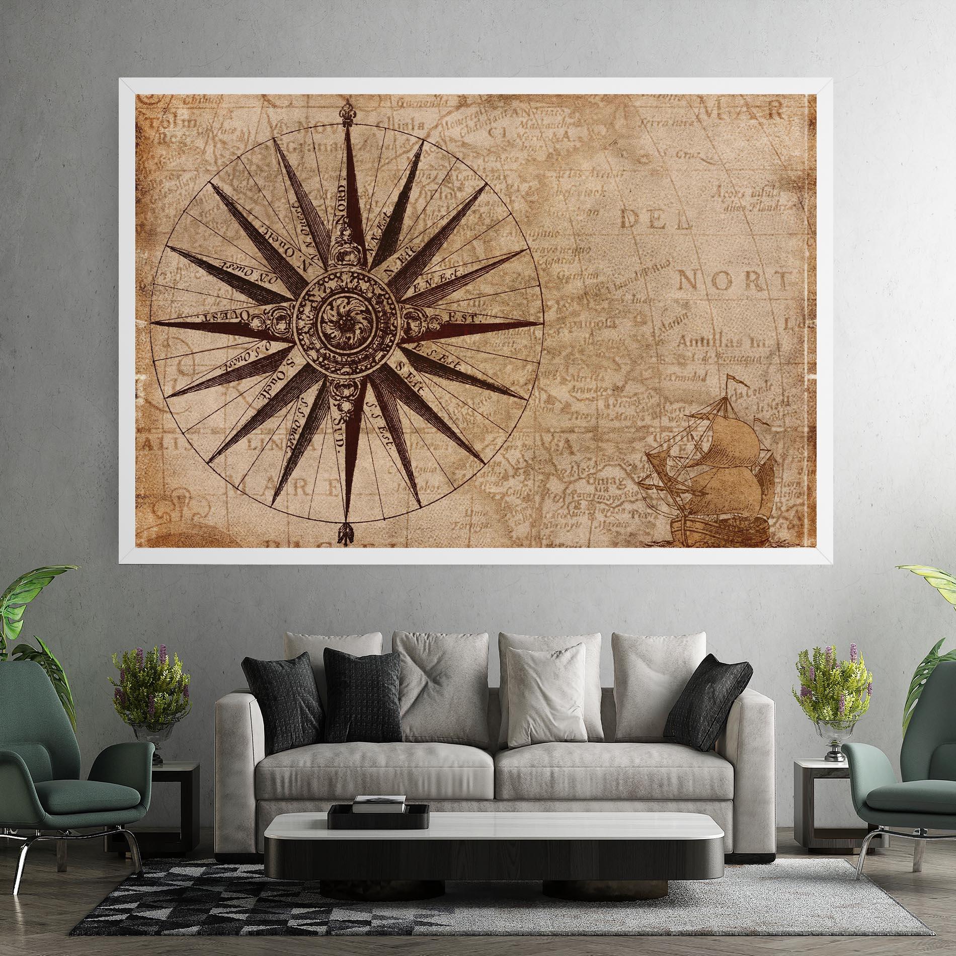 Obraz na Płótnie Vintage Map mockup 7