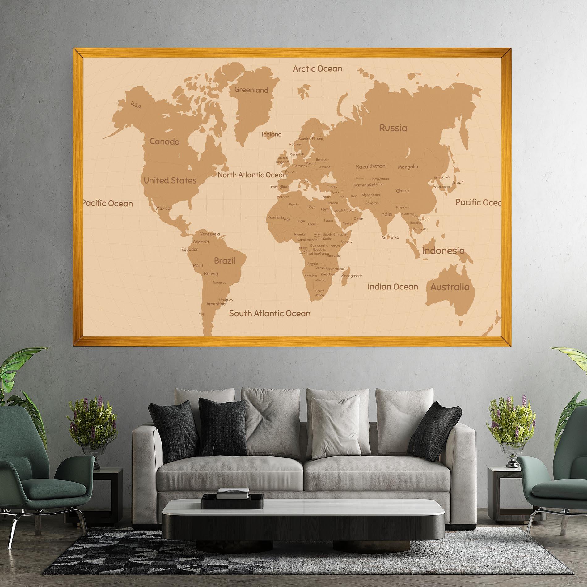 Obraz na Płótnie Ocean Old Map mockup 7