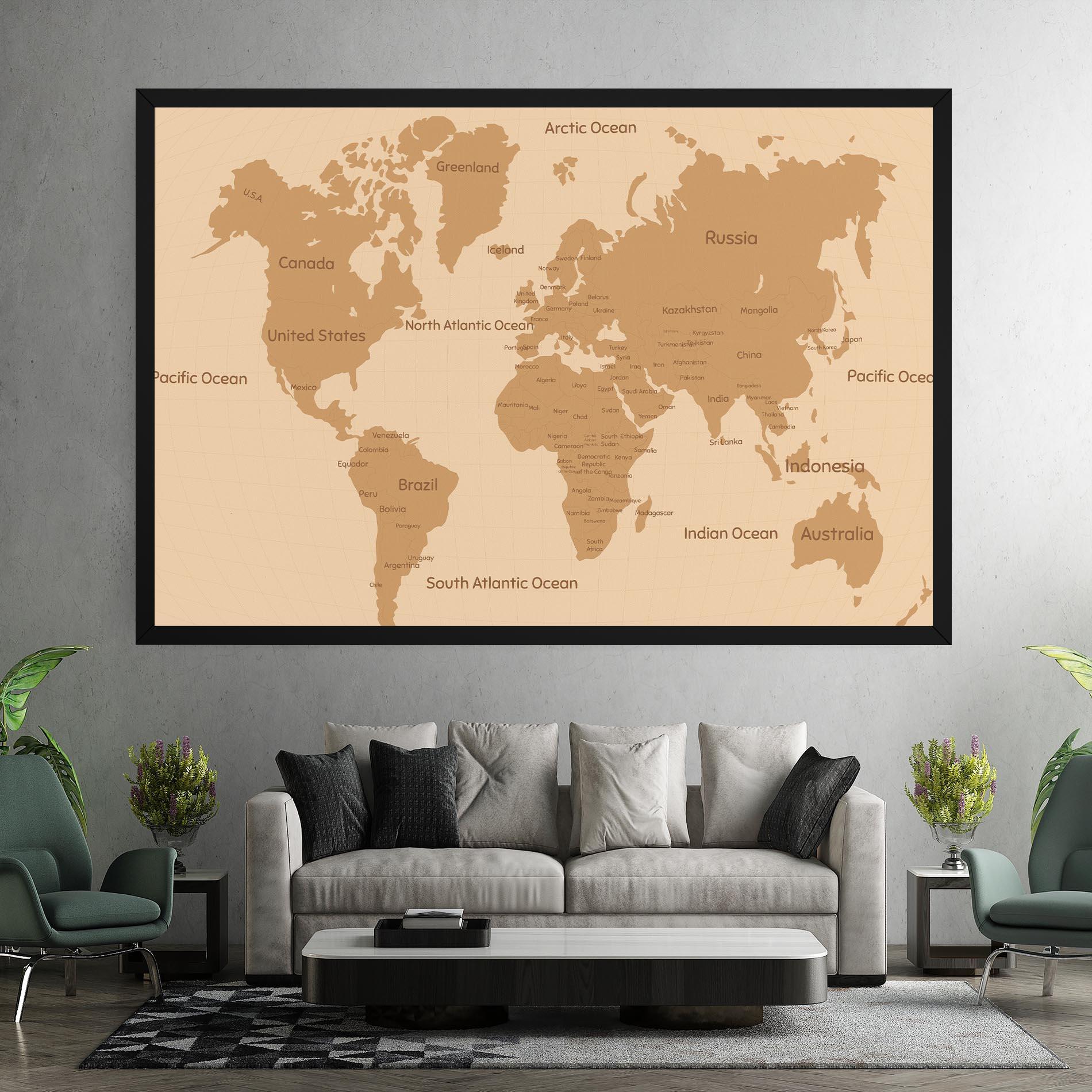 Obraz na Płótnie Ocean Old Map mockup 7