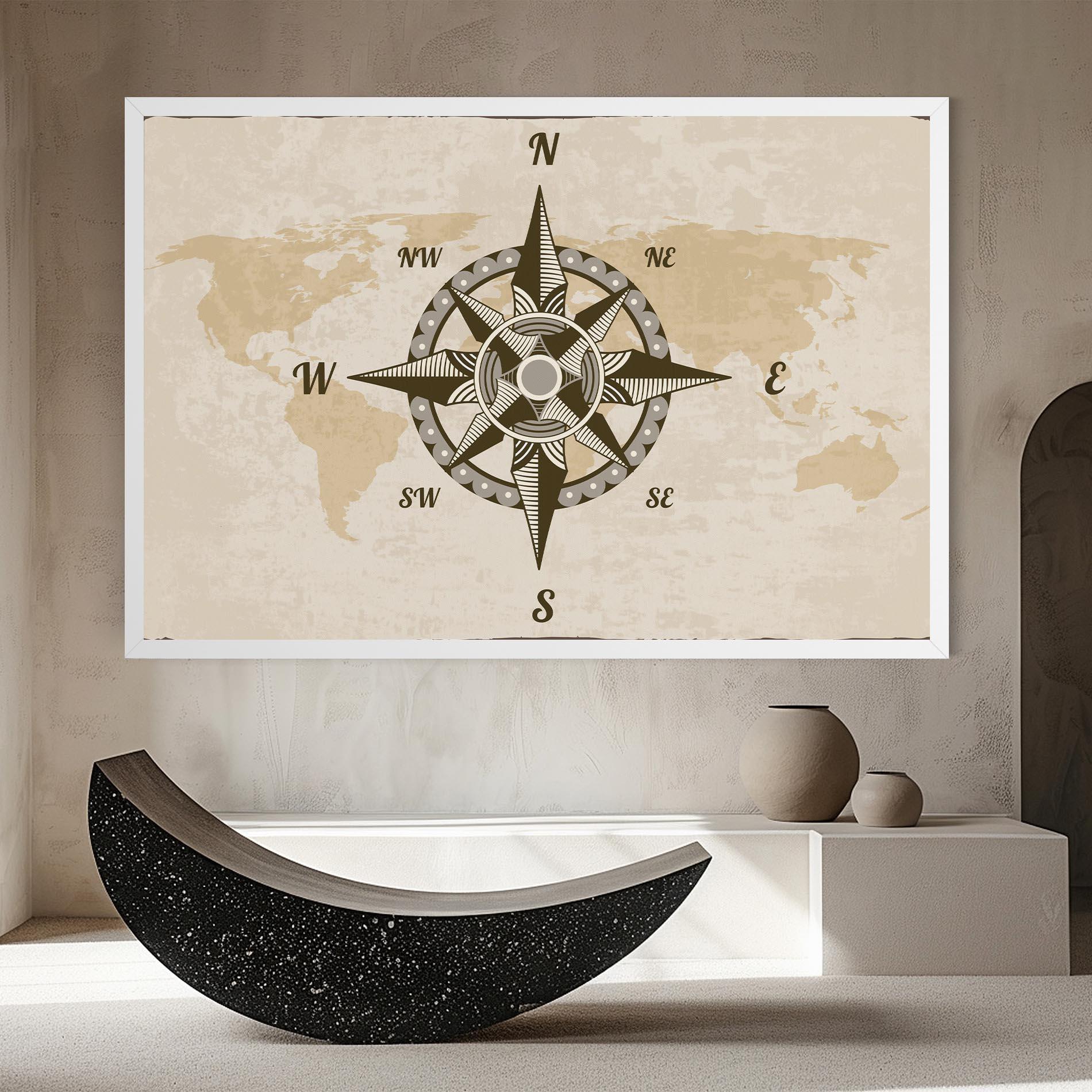 Obraz na Płótnie Nautical Compass mockup 8