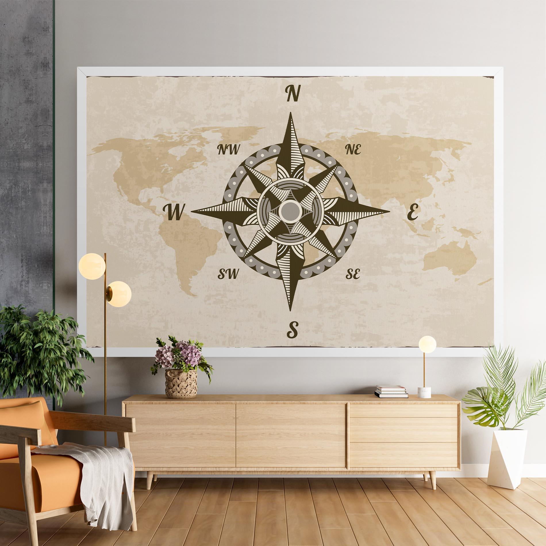 Obraz na Płótnie Nautical Compass mockup 9