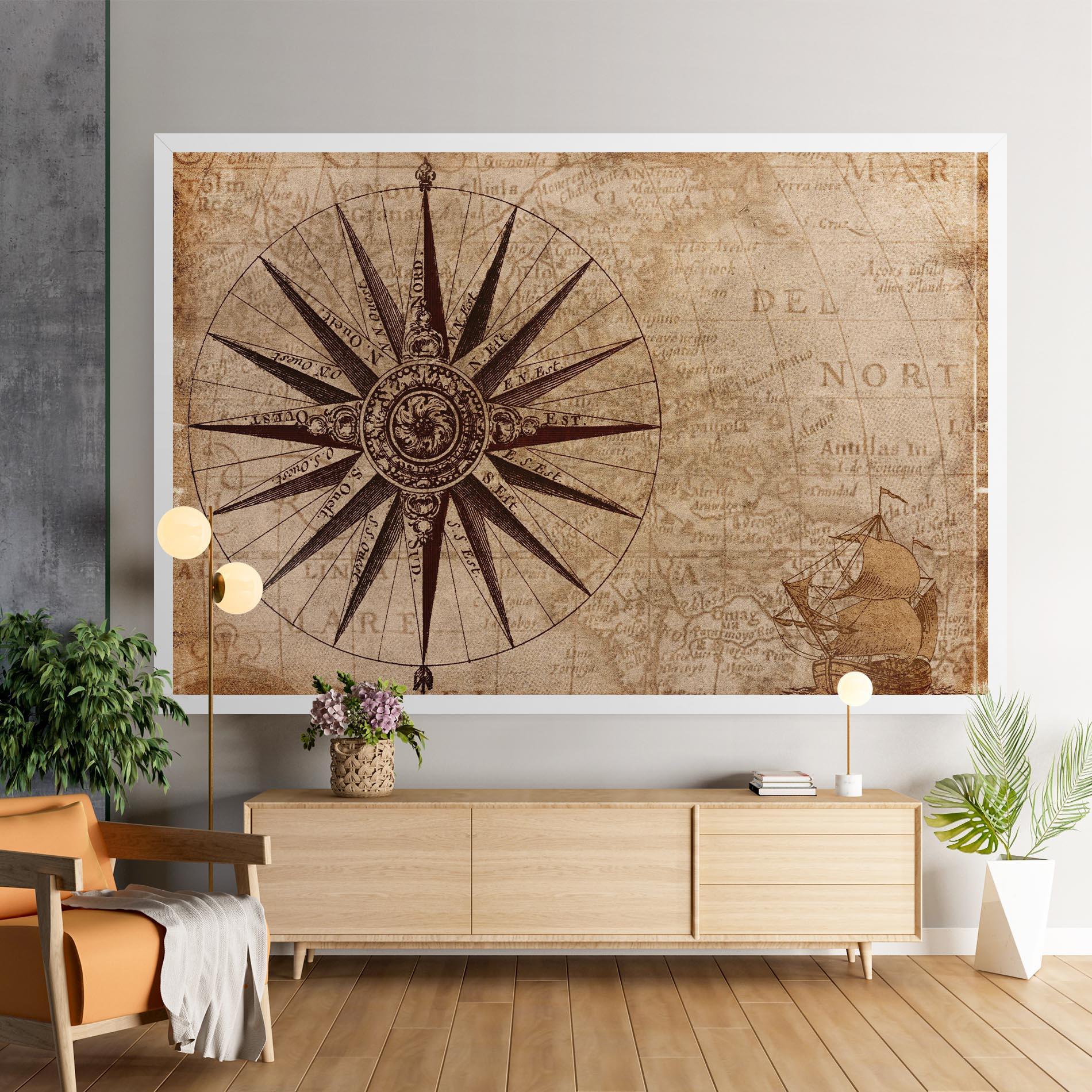 Obraz na Płótnie Vintage Map mockup 9