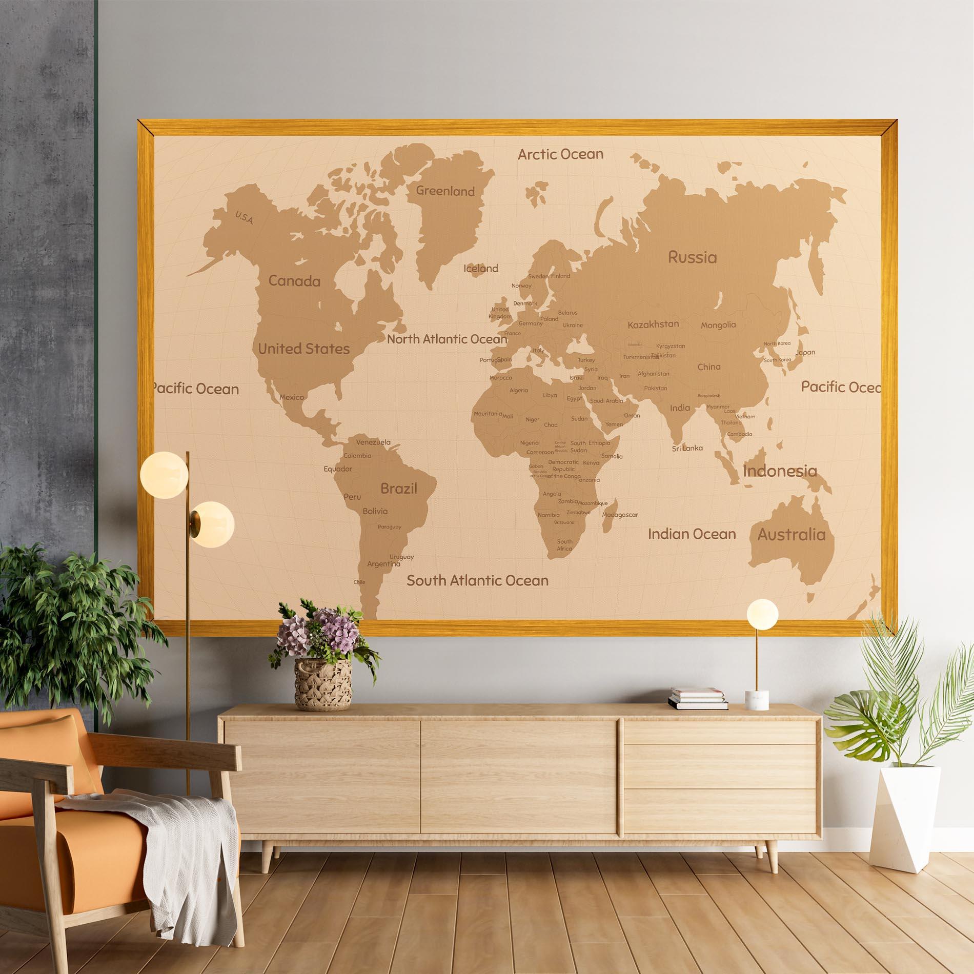 Obraz na Płótnie Ocean Old Map mockup 9