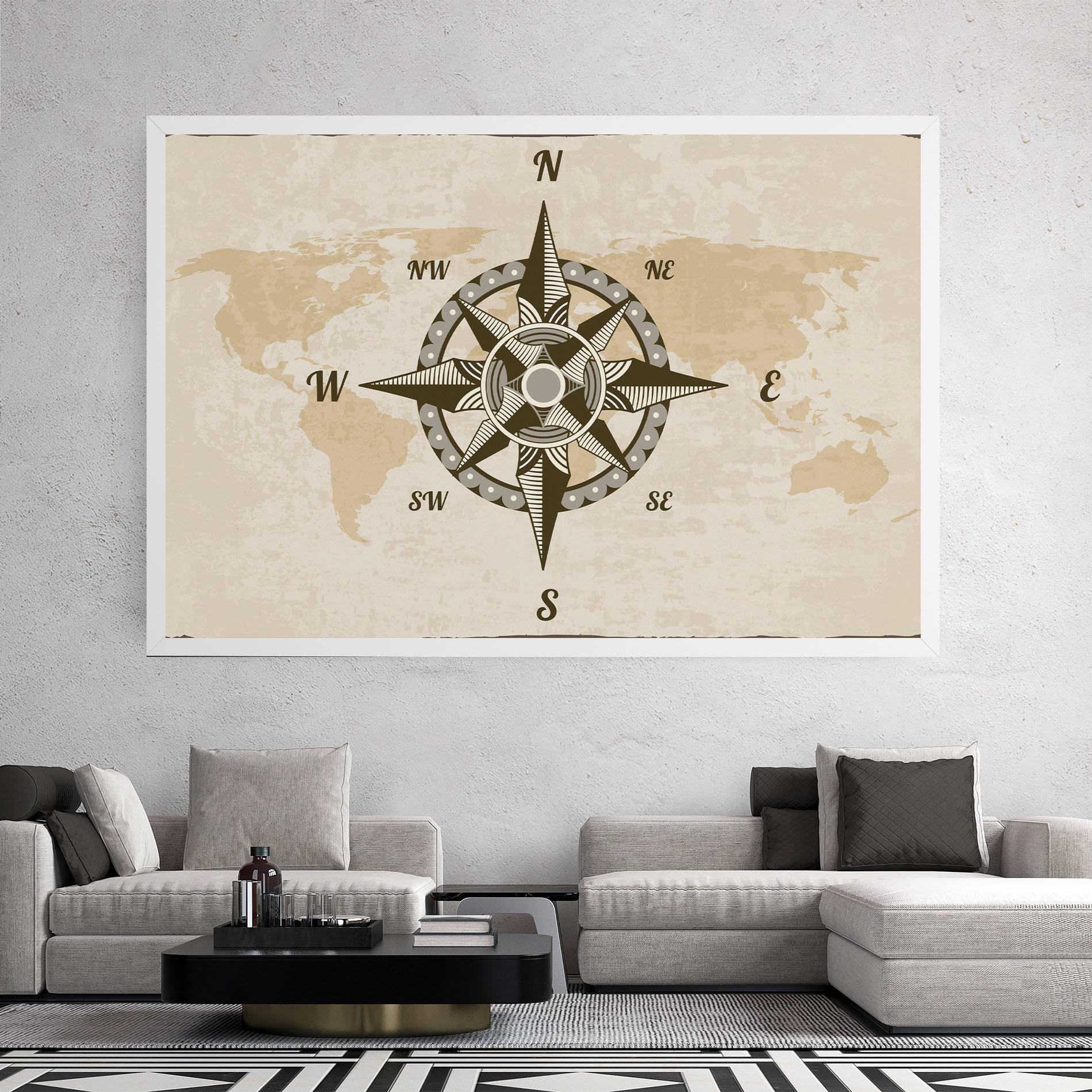 Obraz na Płótnie Nautical Compass mockup 2