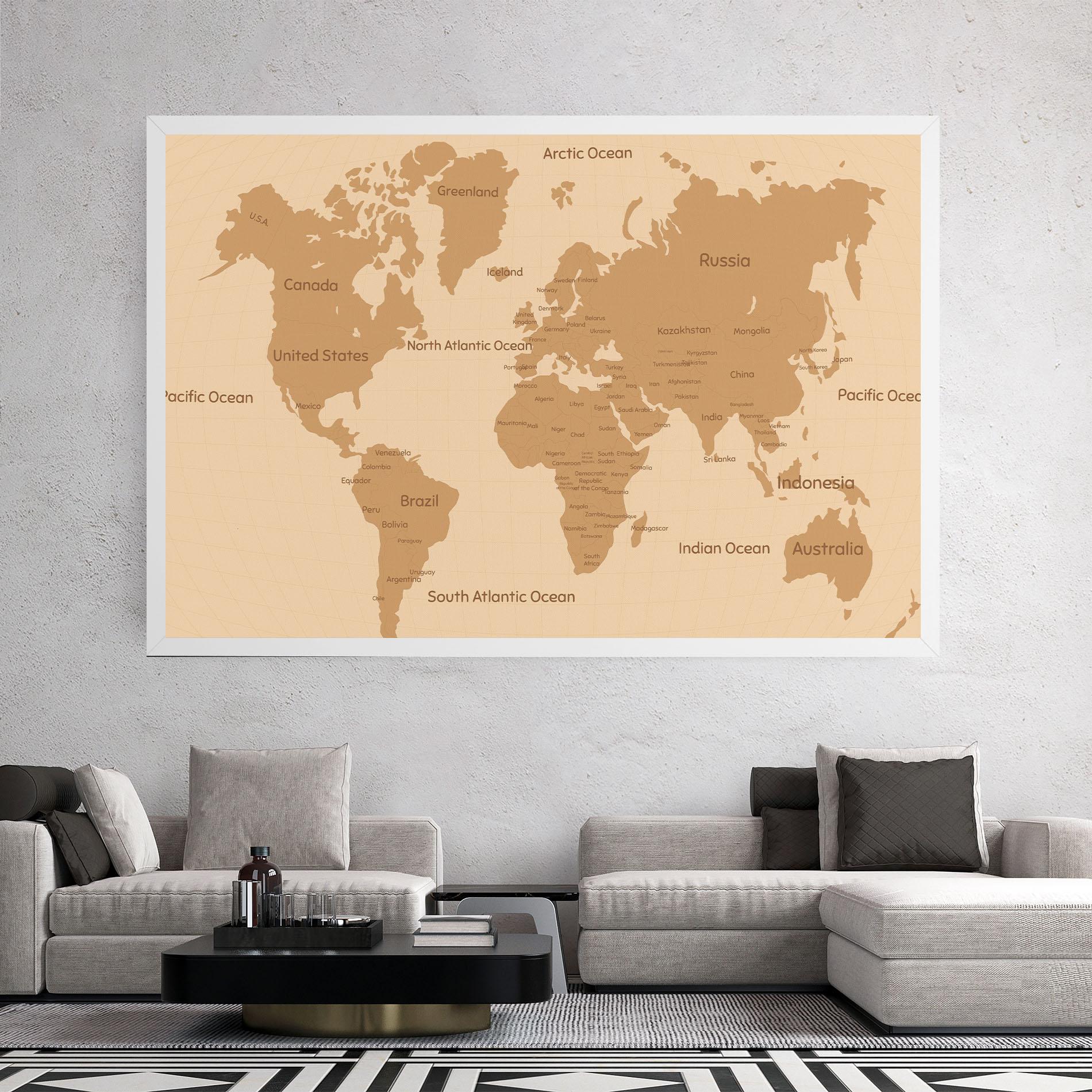 Obraz na Płótnie Ocean Old Map mockup 2