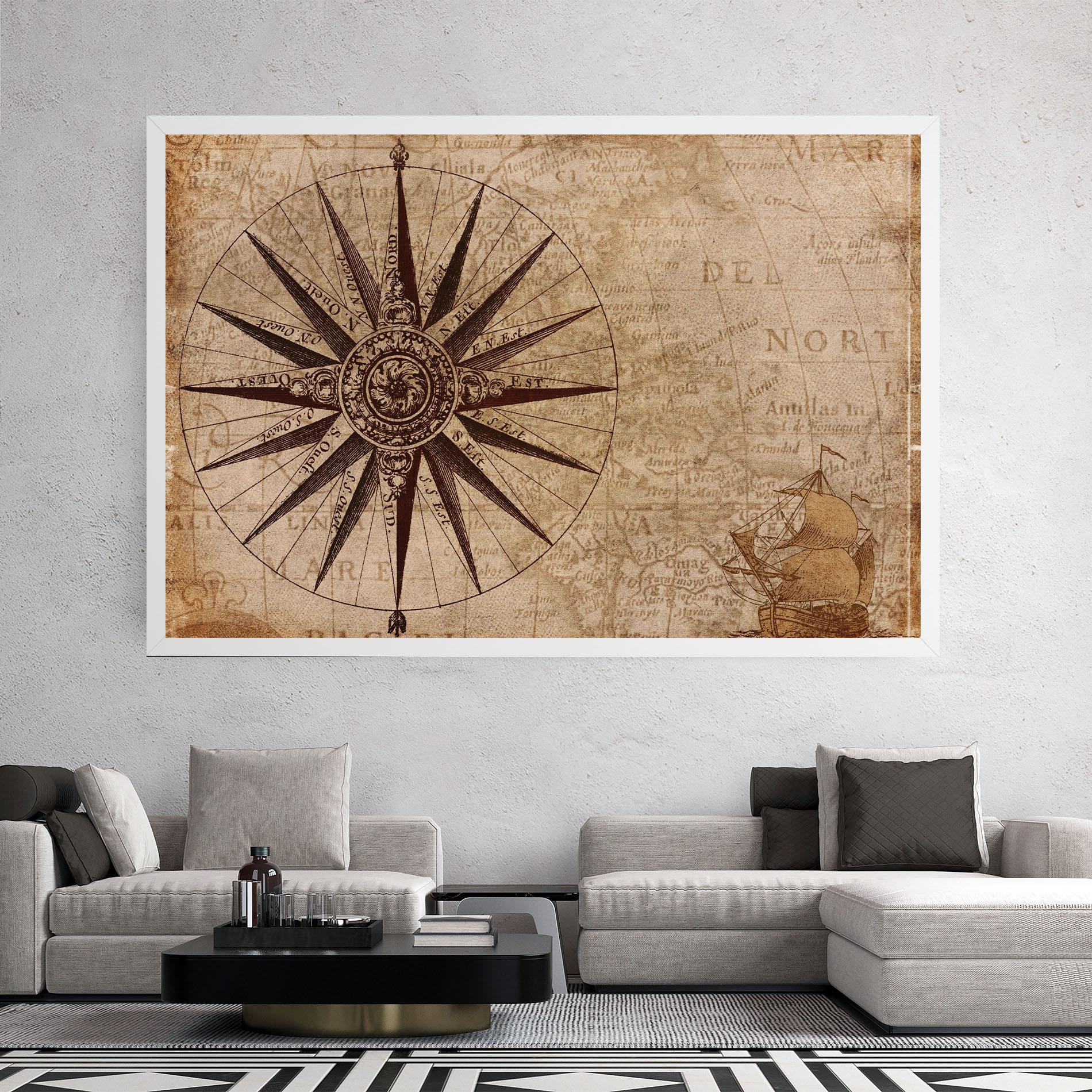 Obraz na Płótnie Vintage Map mockup 2