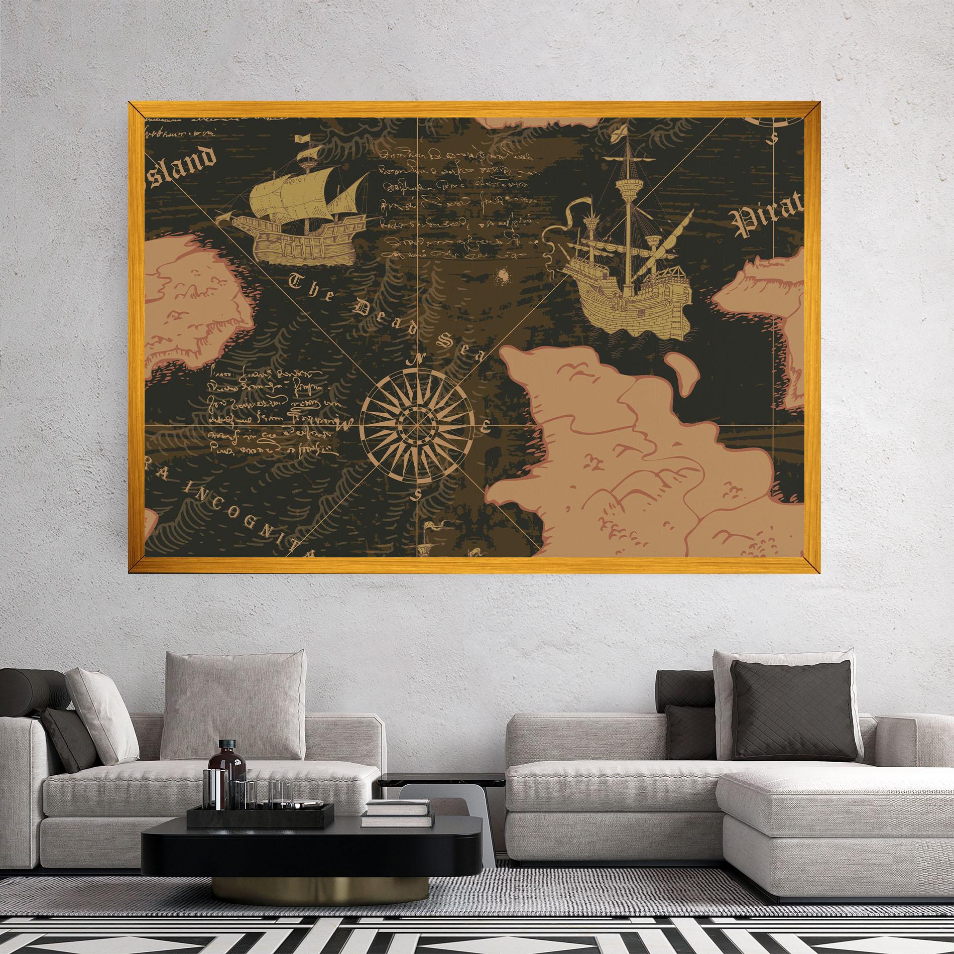 Obraz na Płótnie Cool Old Map mockup 2