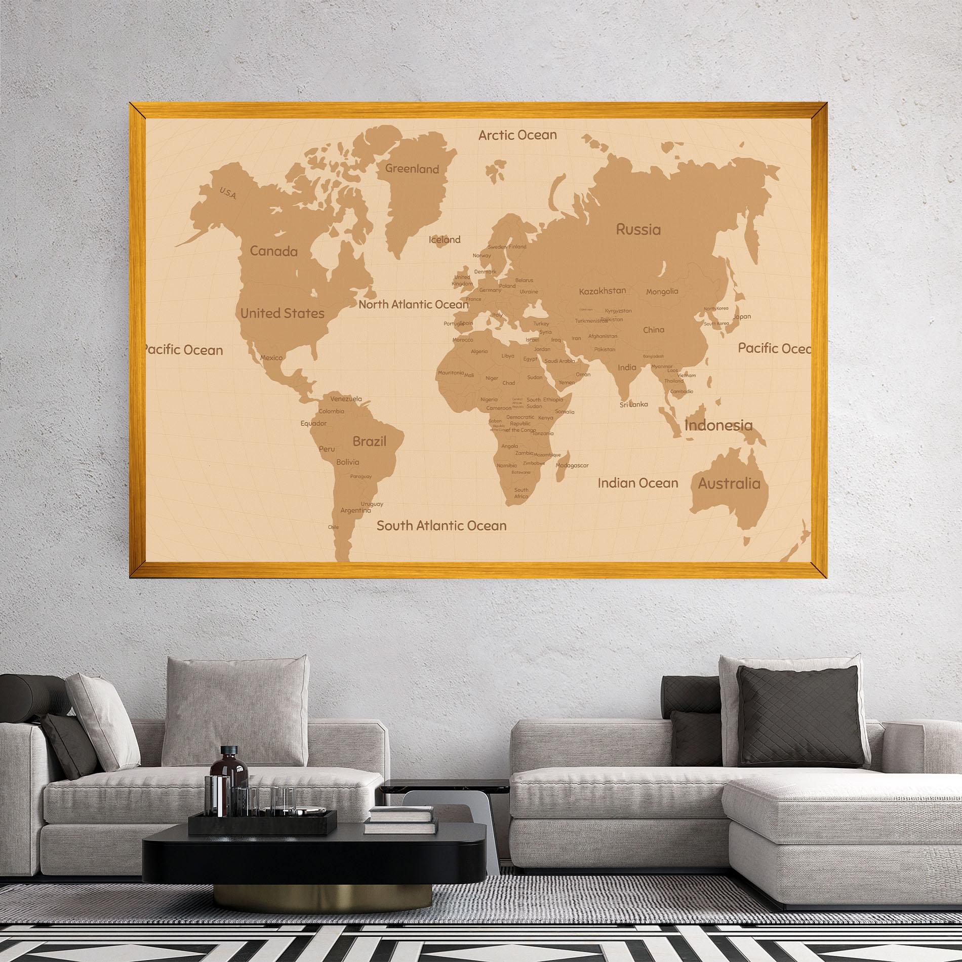 Obraz na Płótnie Ocean Old Map mockup 2