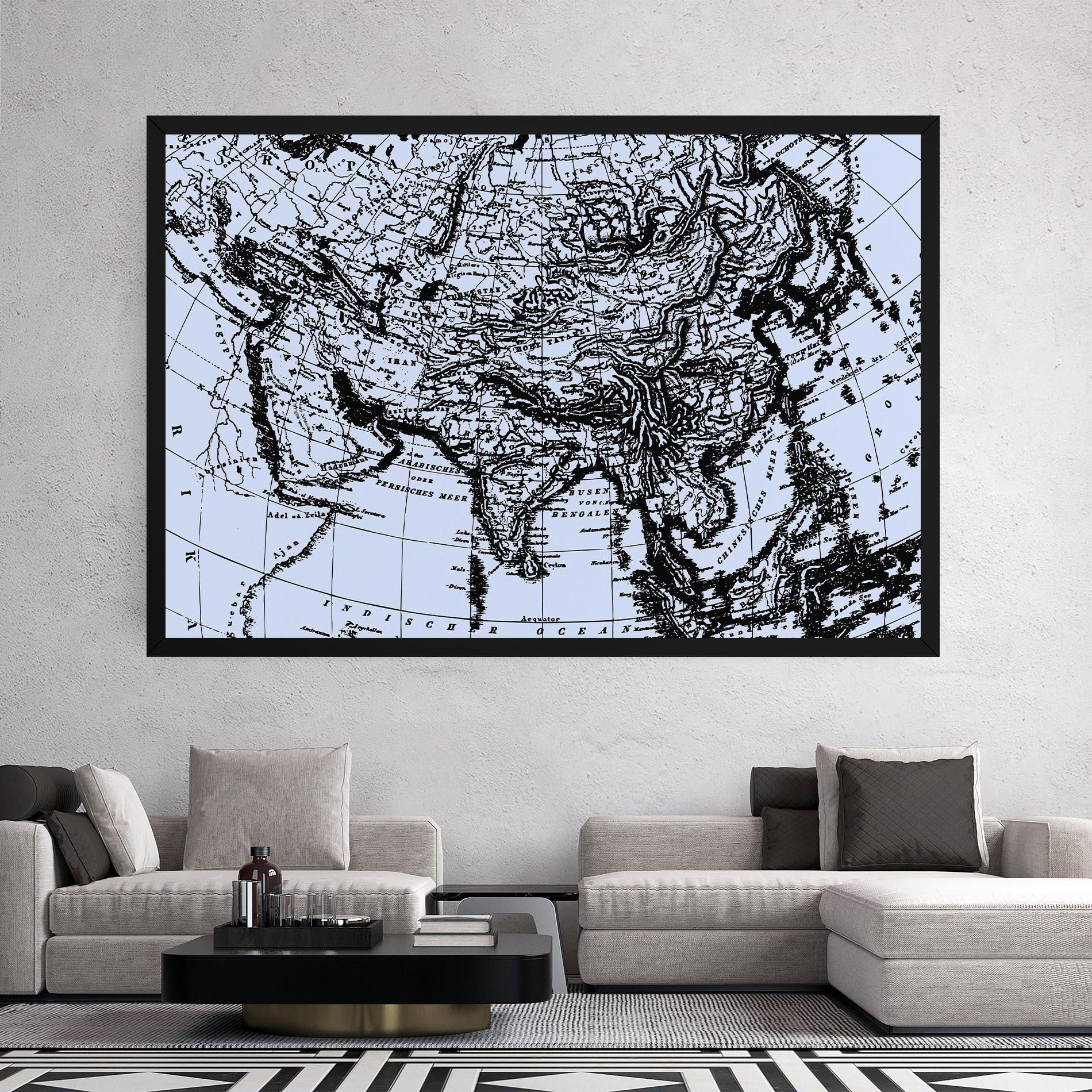 Obraz na Płótnie Blue Old Map mockup 2