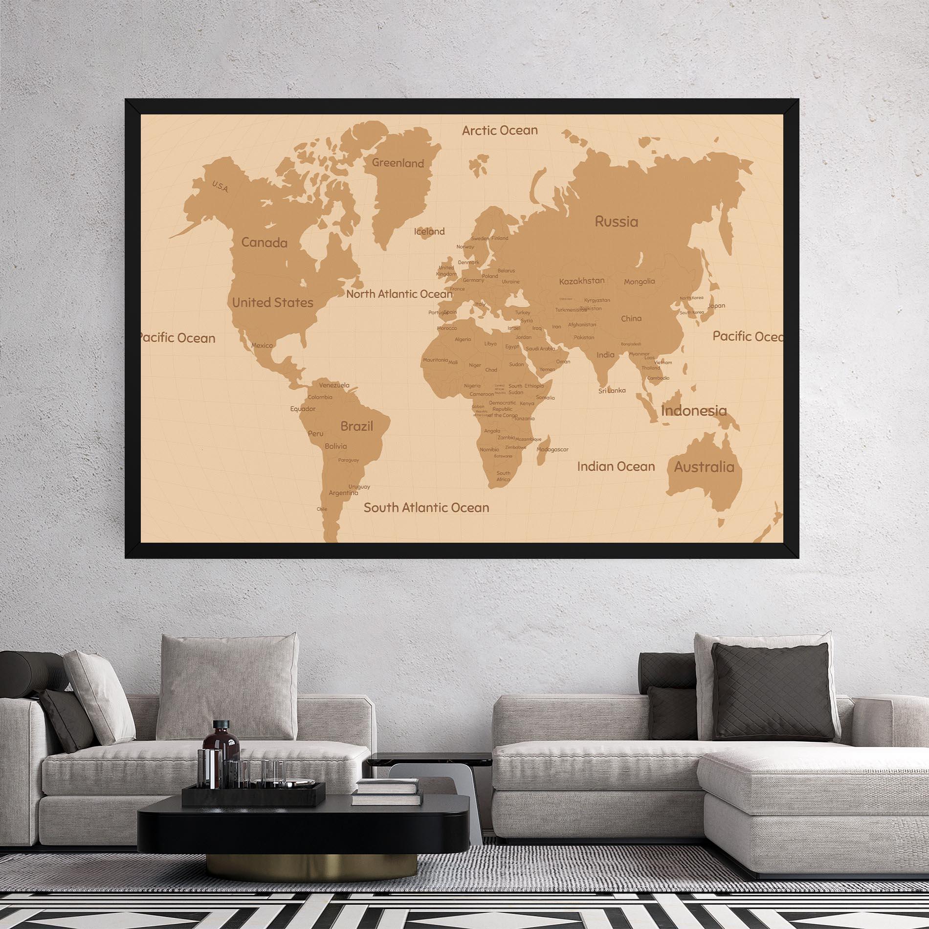 Obraz na Płótnie Ocean Old Map mockup 2