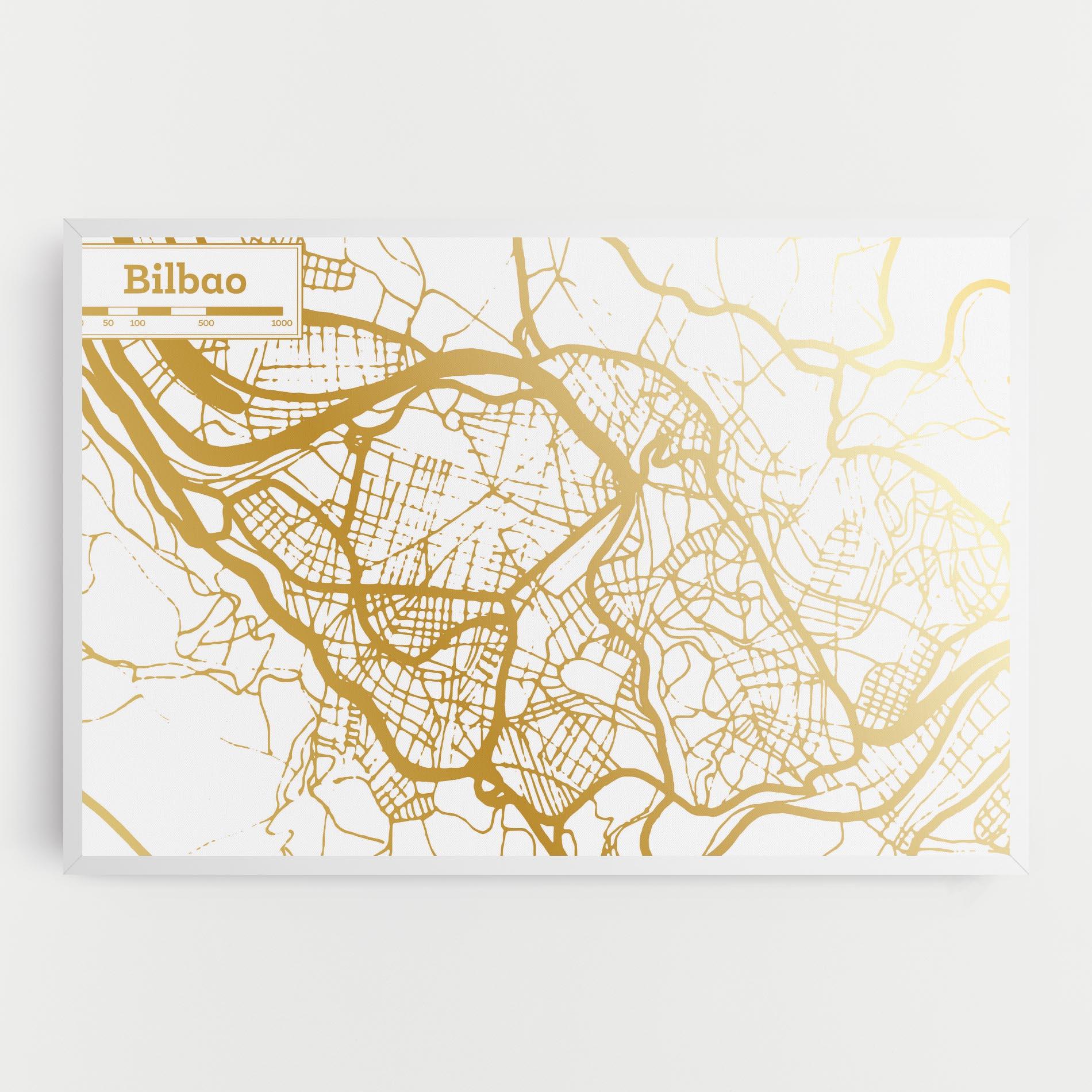 Obraz na Płótnie Bilbao Gold Map mockup 0