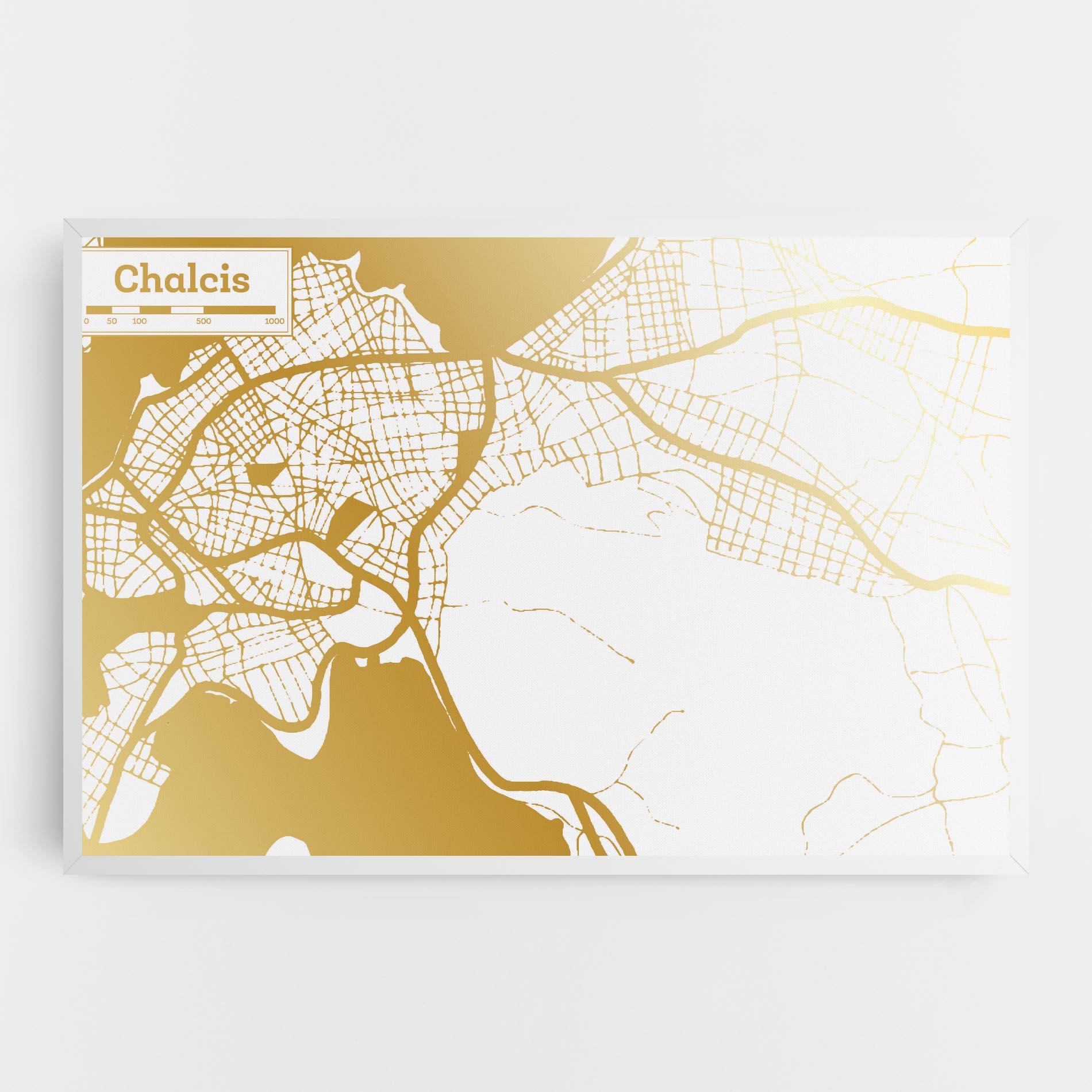 Obraz na Płótnie Chalcis Gold Map mockup 0