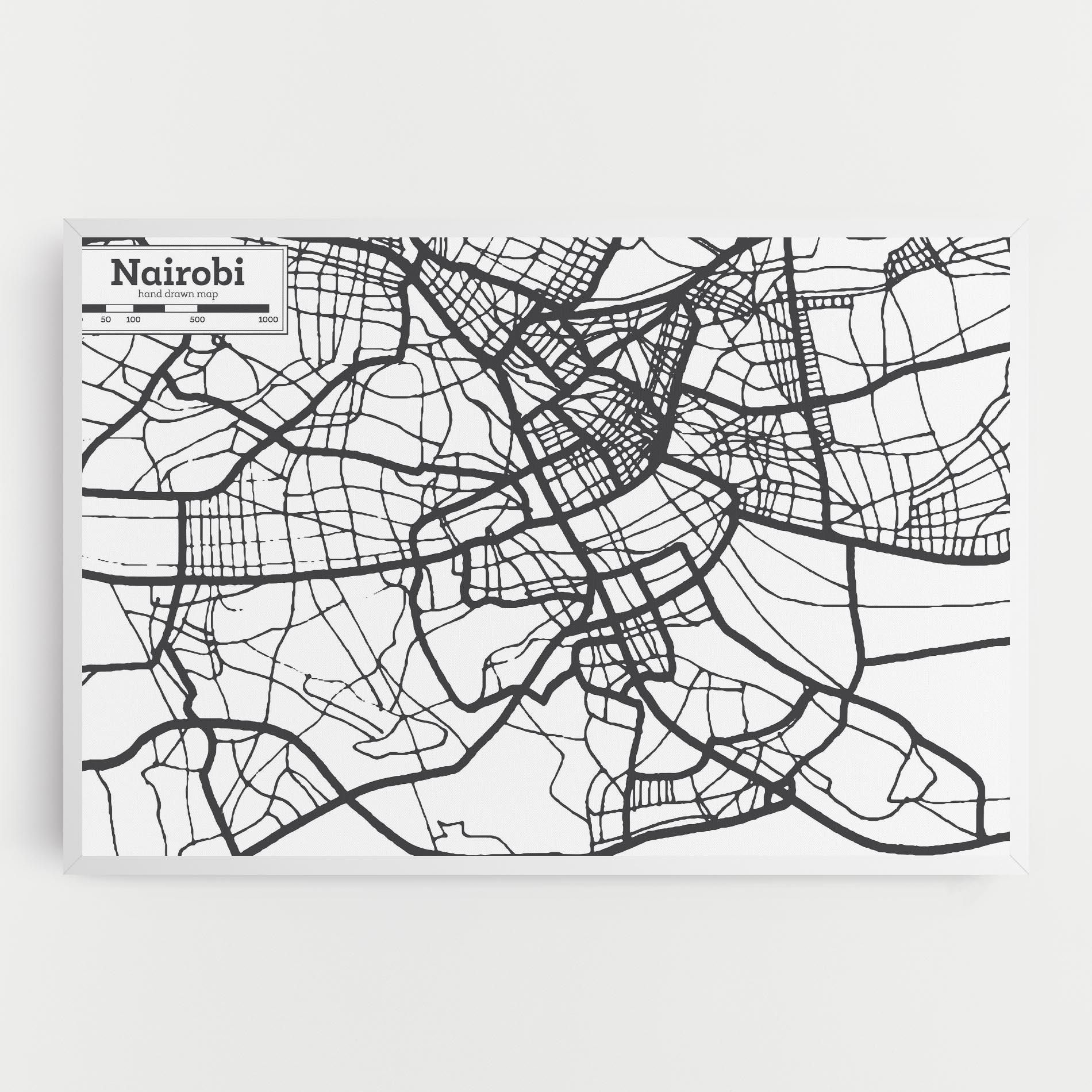 Obraz na Płótnie Nairobi Map mockup 0