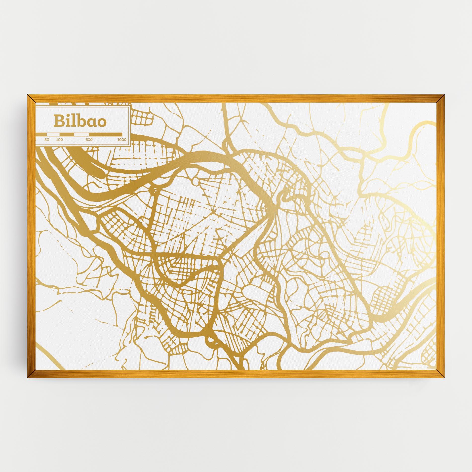 Obraz na Płótnie Bilbao Gold Map mockup 0