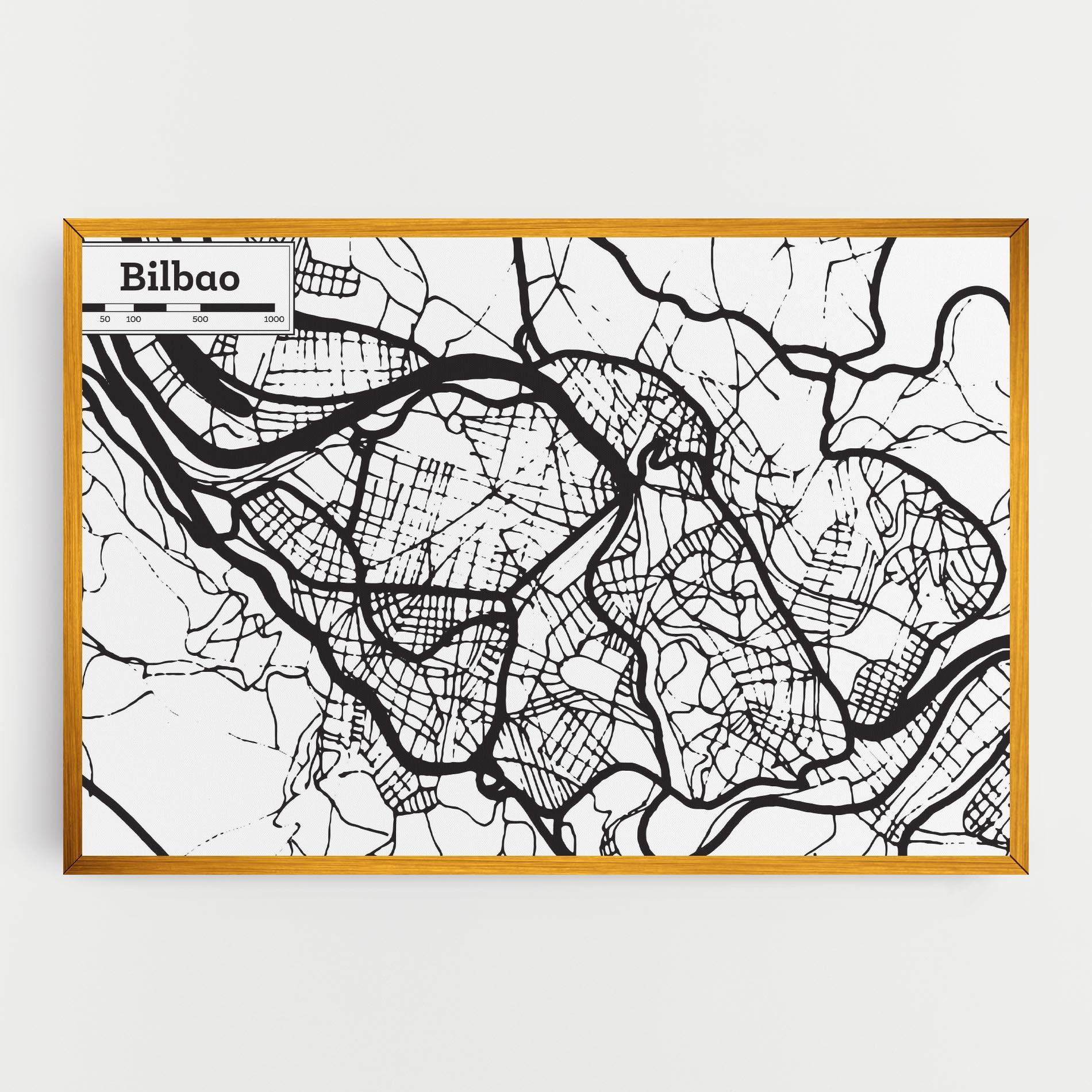 Obraz na Płótnie Bilbao Map mockup 0