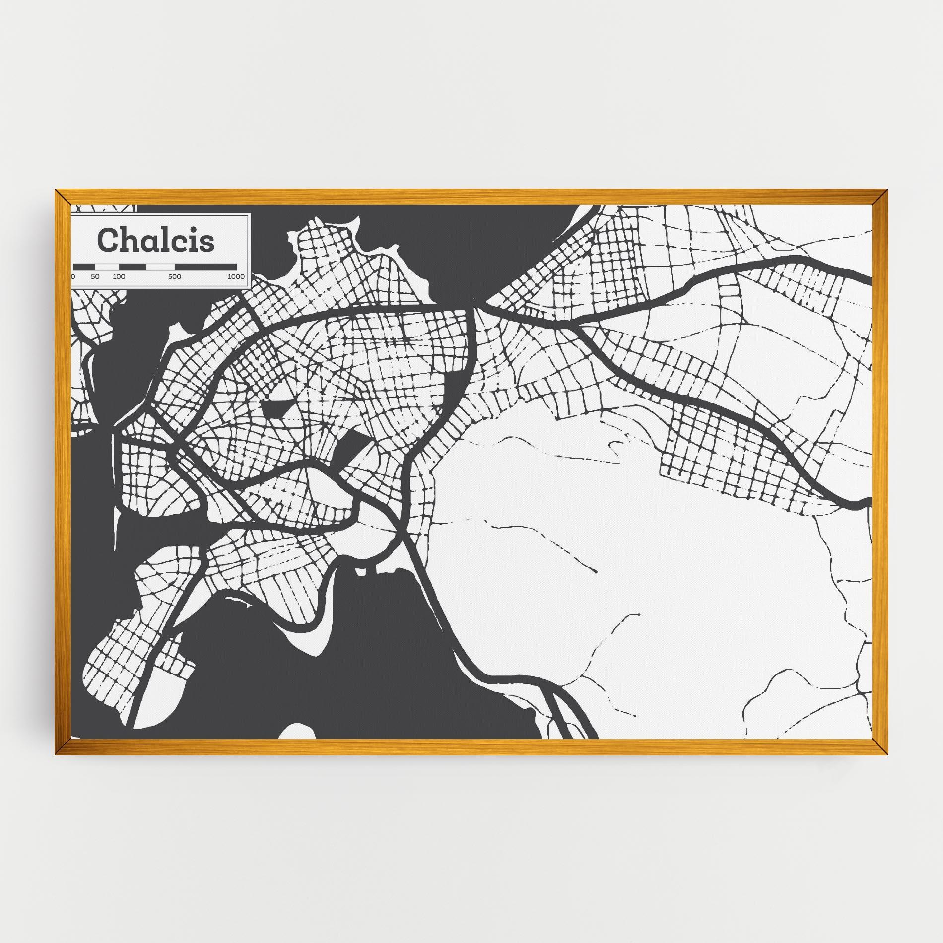 Obraz na Płótnie Chalcis Map mockup 0