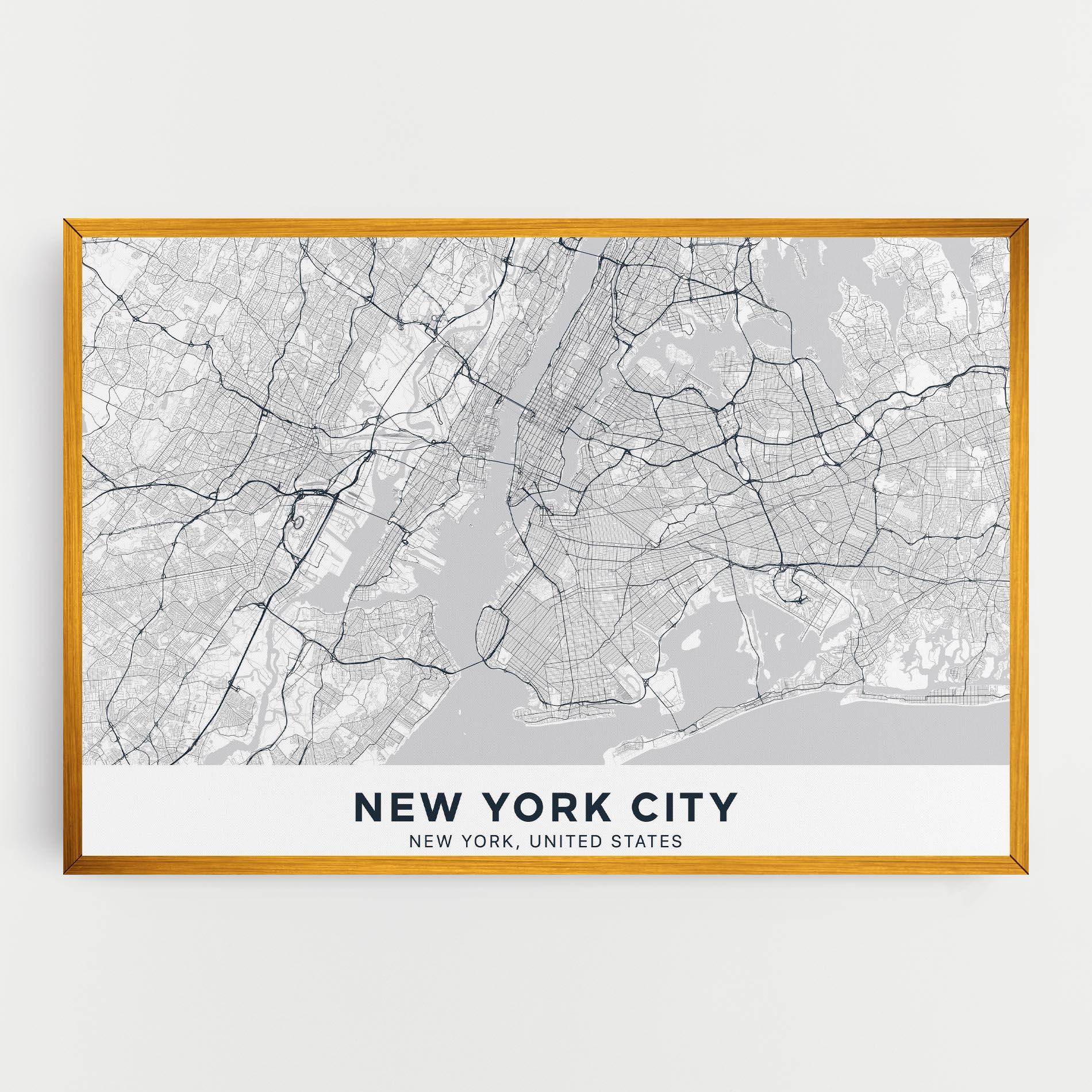 Obraz na Płótnie New York Map mockup 0