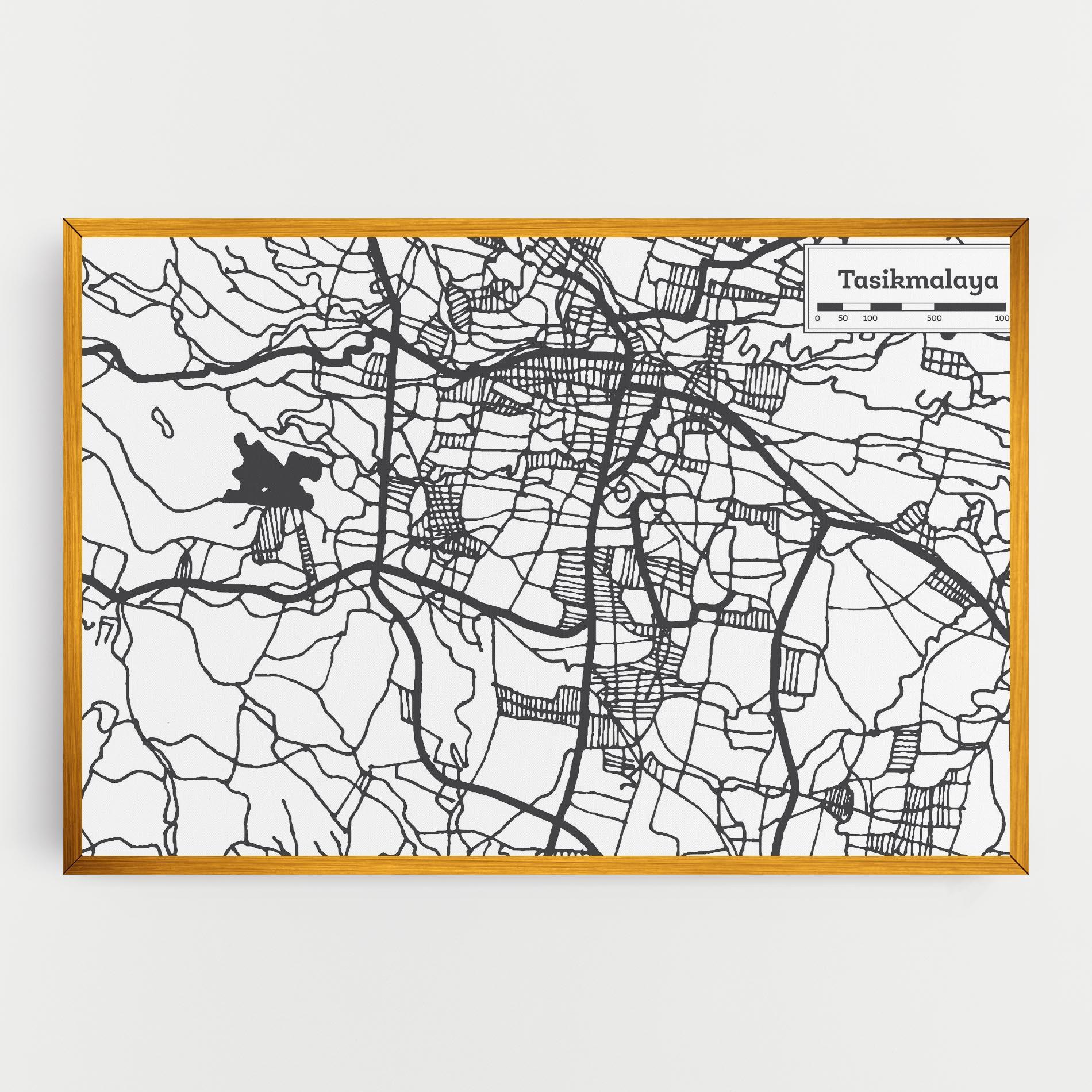 Obraz na Płótnie Tasikmalaya Map mockup 0