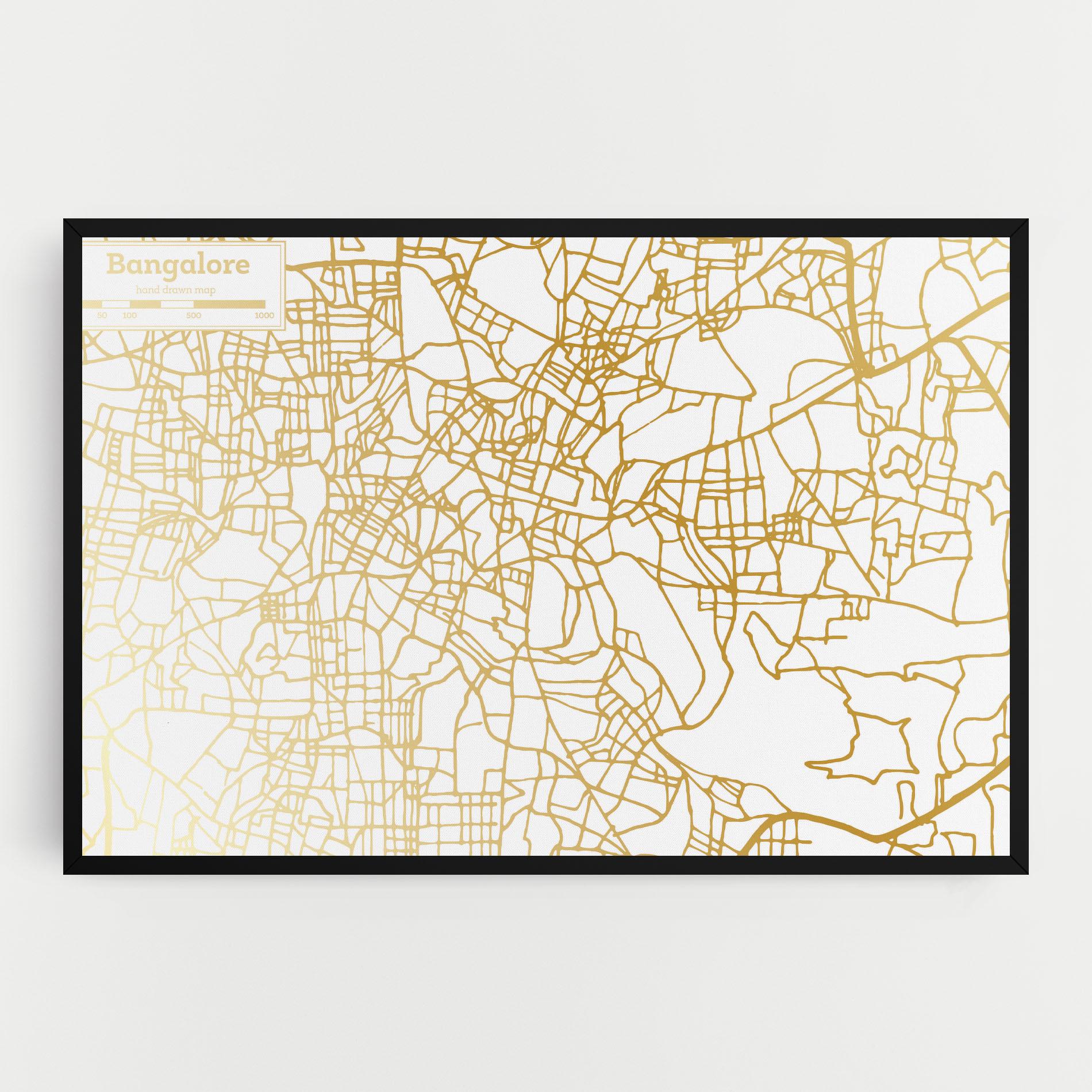 Obraz na Płótnie Bangalore Map mockup 0