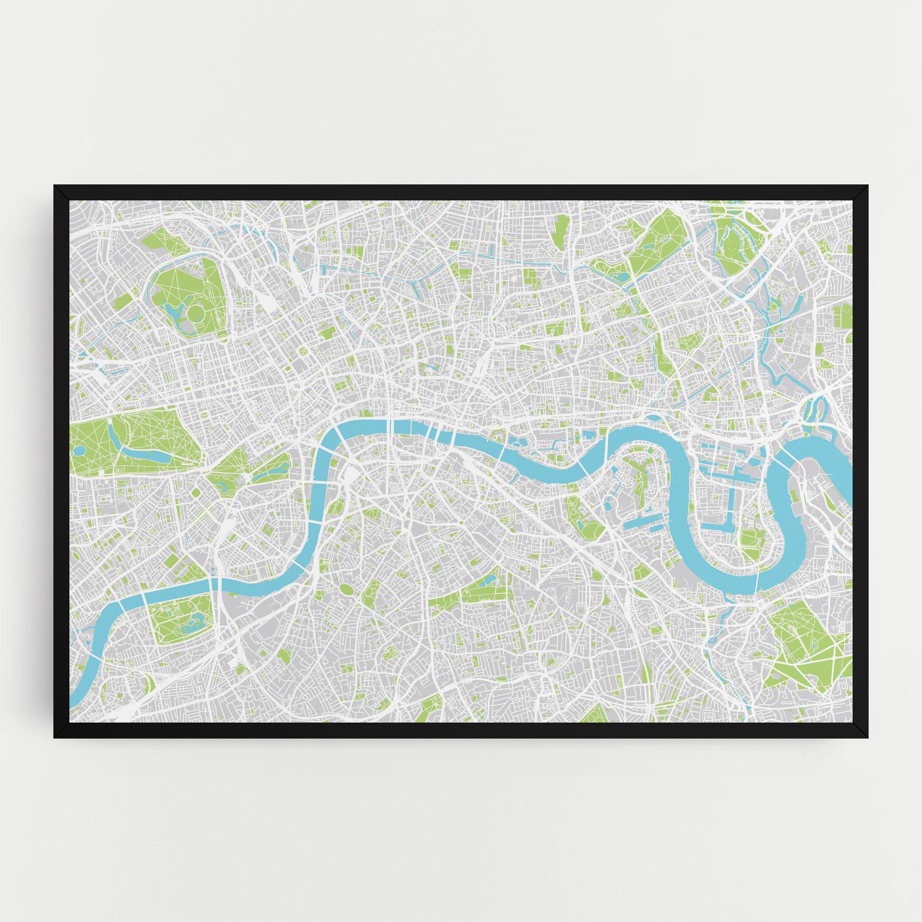 Obraz na Płótnie City Color Map mockup 0