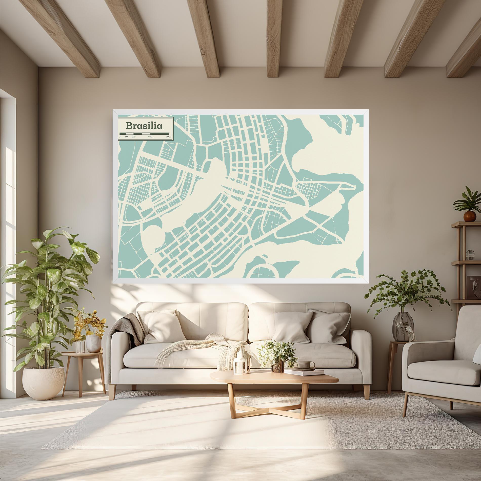 Obraz na Płótnie Brasilia Map mockup 6