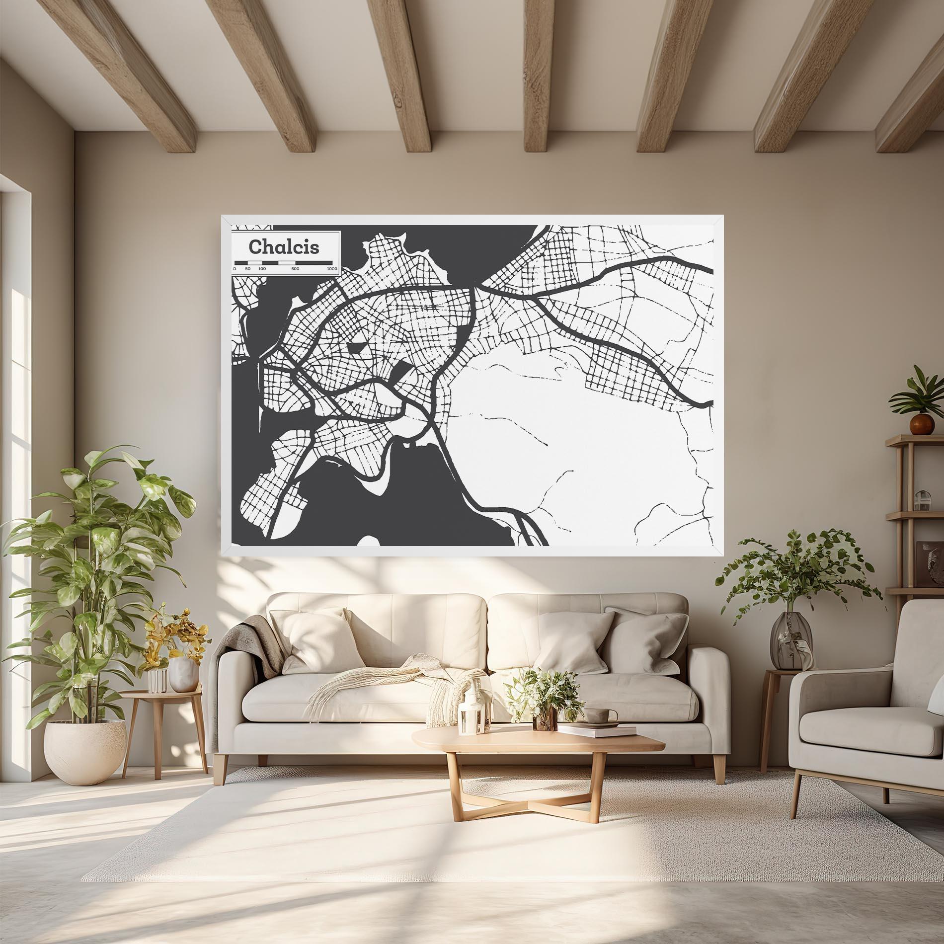 Obraz na Płótnie Chalcis Map mockup 6