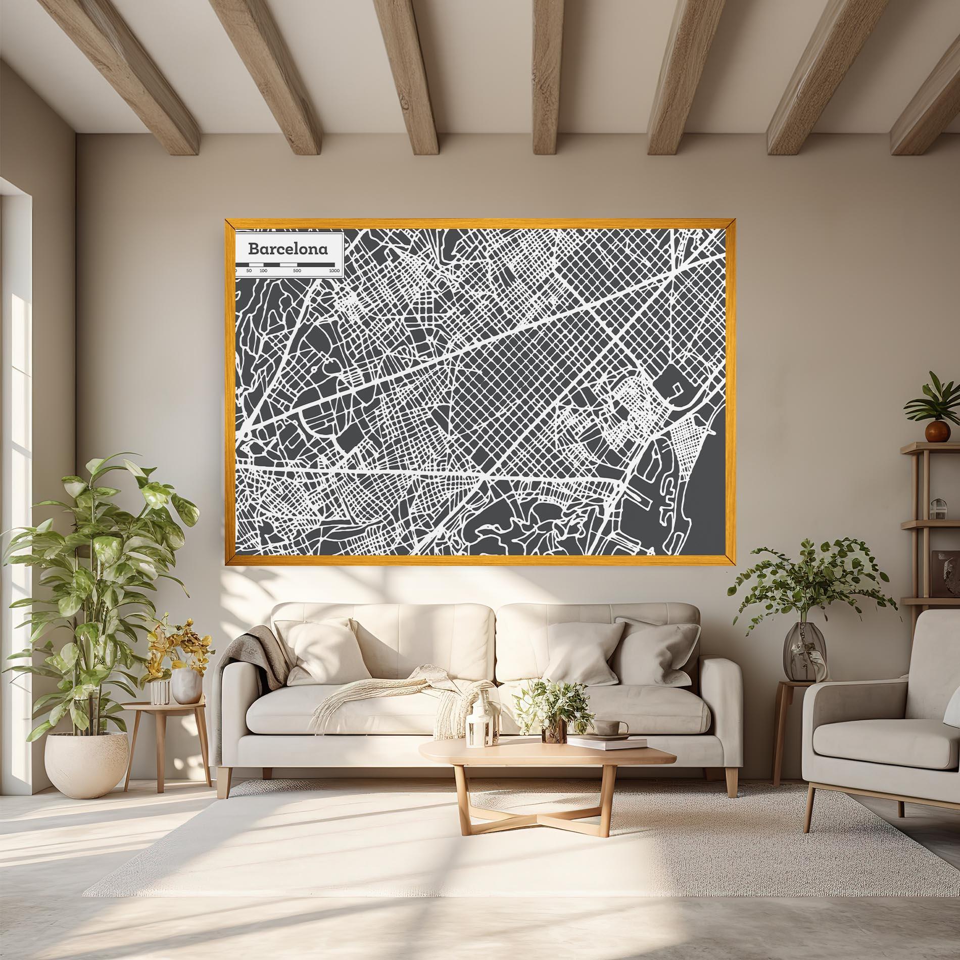Obraz na Płótnie Barcelona Map mockup 6