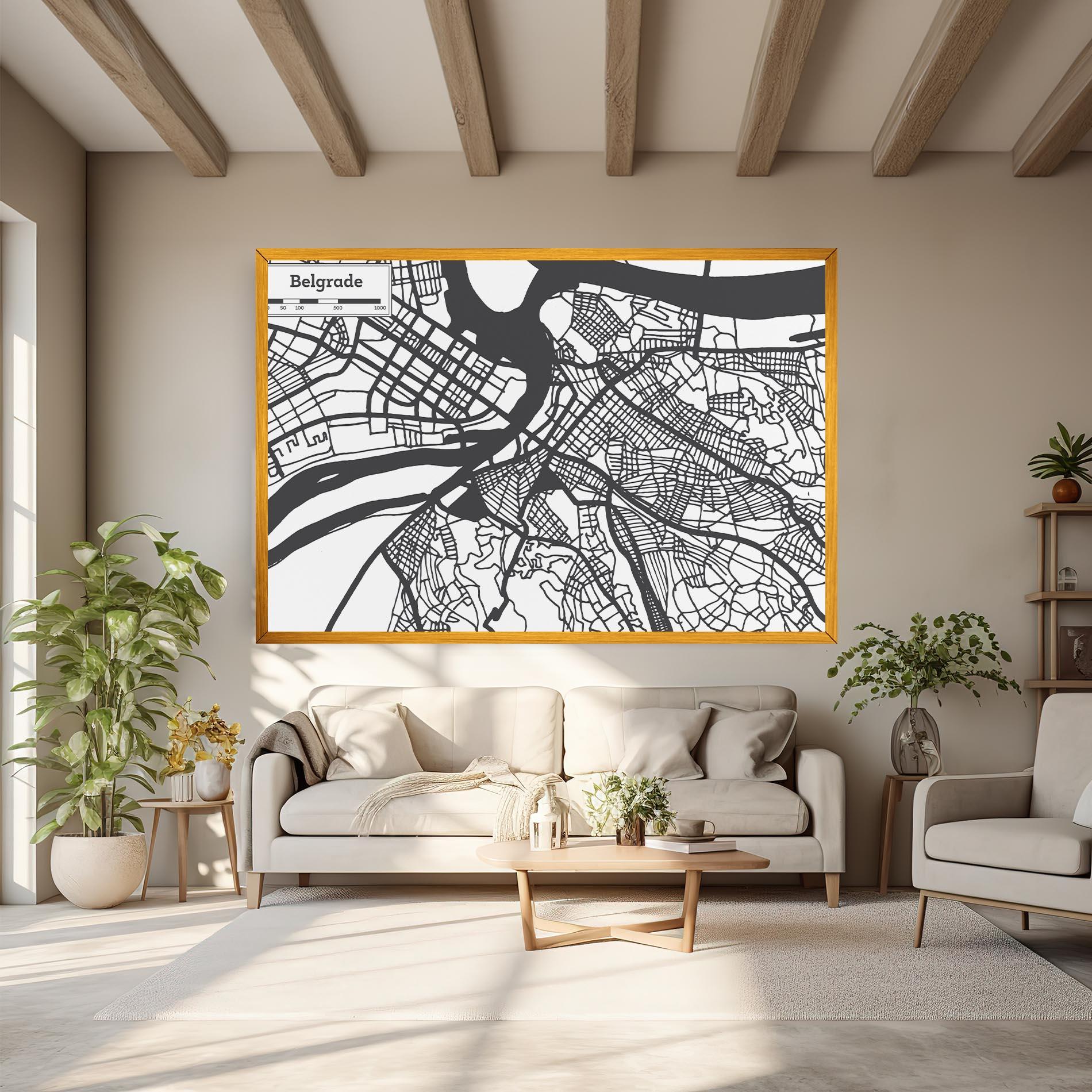 Obraz na Płótnie Belgrade Map mockup 6