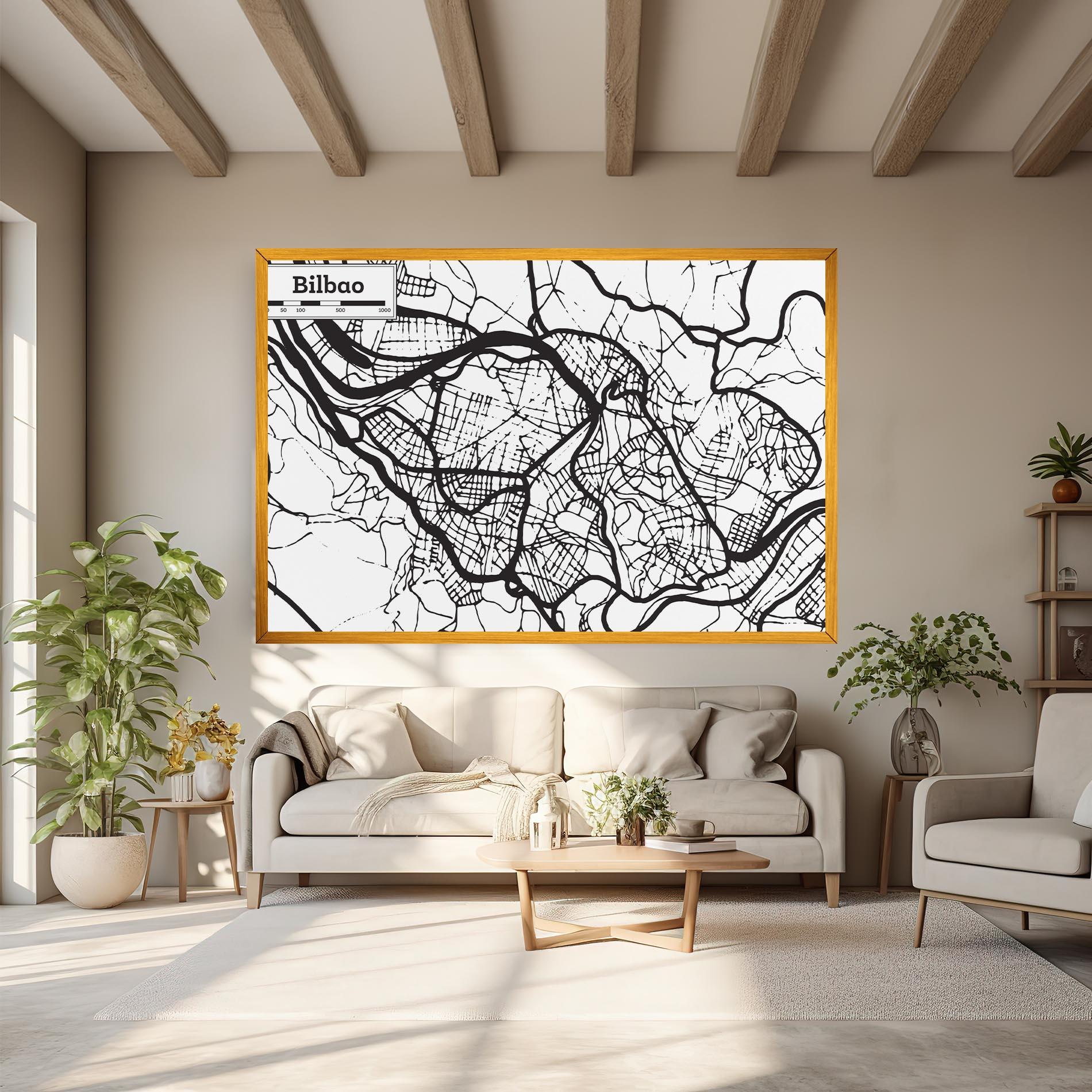 Obraz na Płótnie Bilbao Map mockup 6