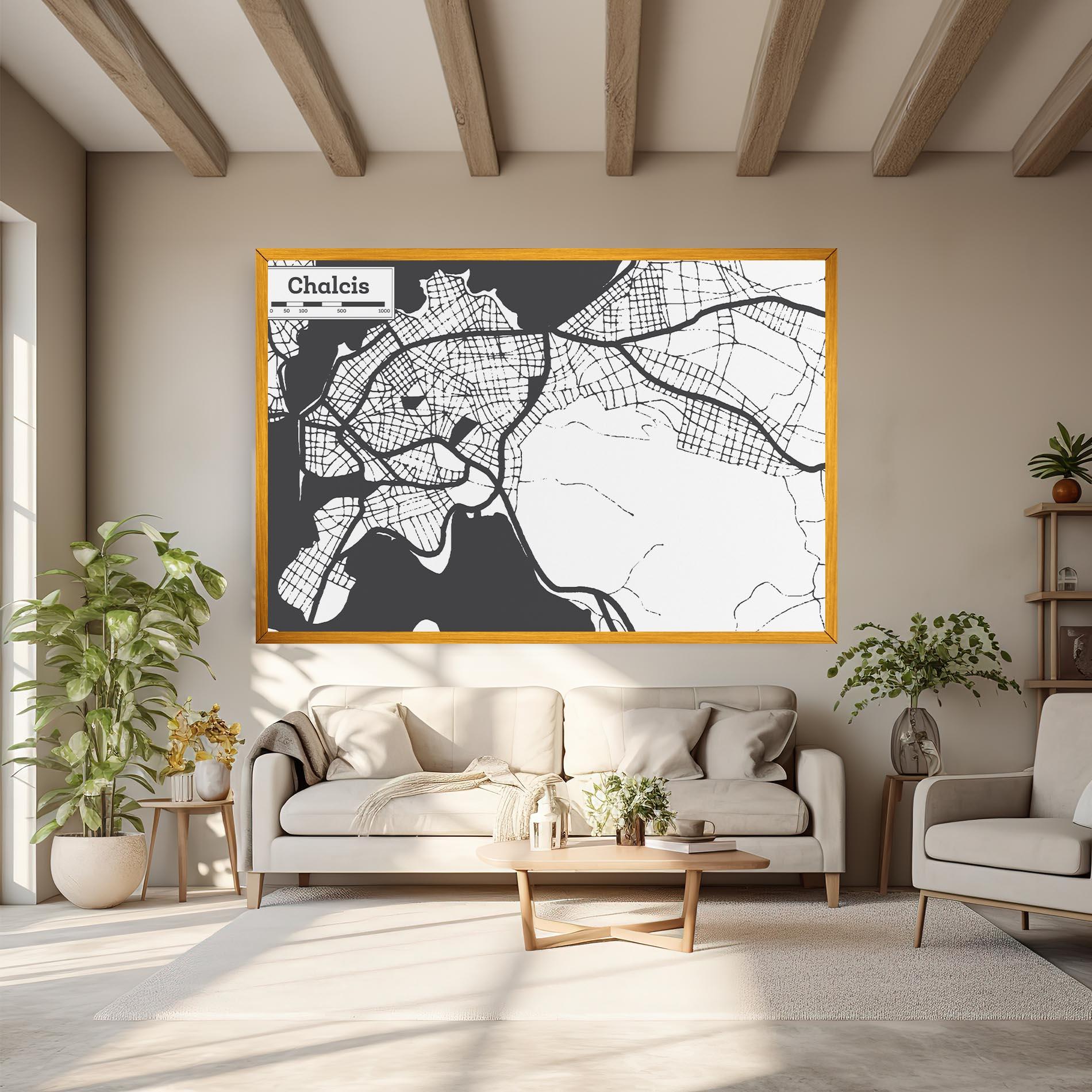 Obraz na Płótnie Chalcis Map mockup 6