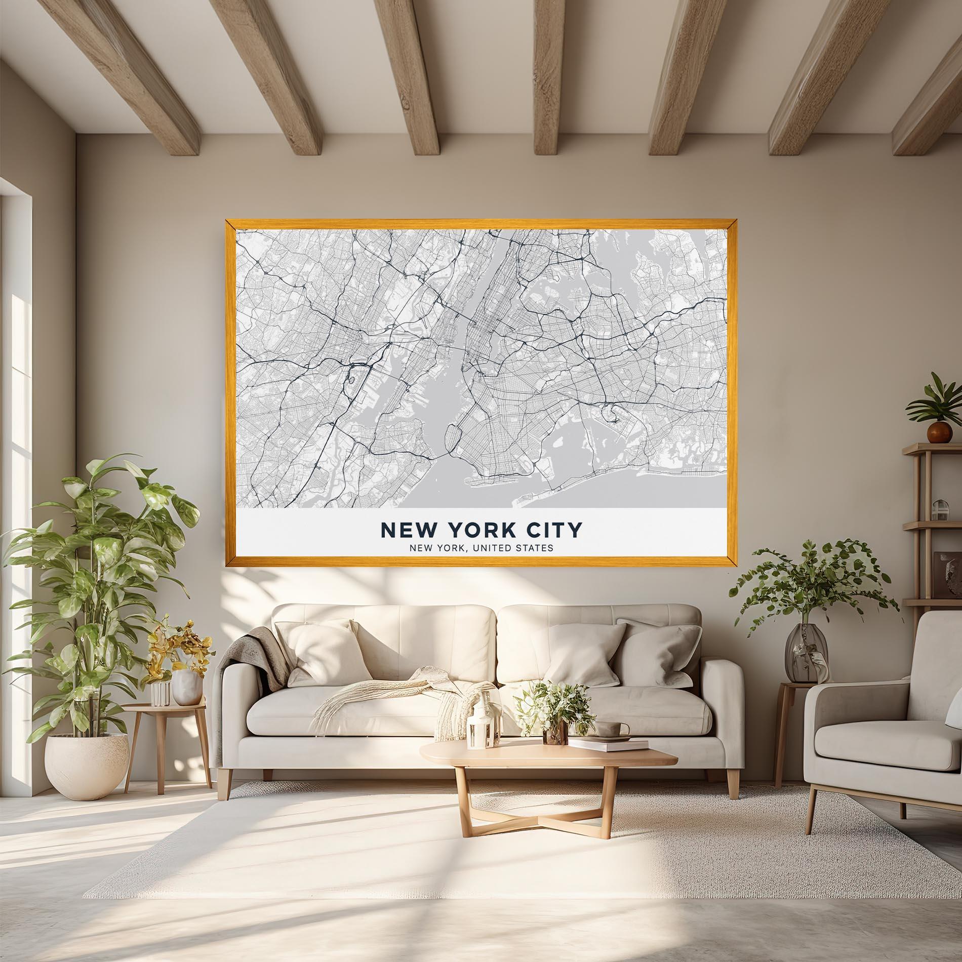 Obraz na Płótnie New York Map mockup 6