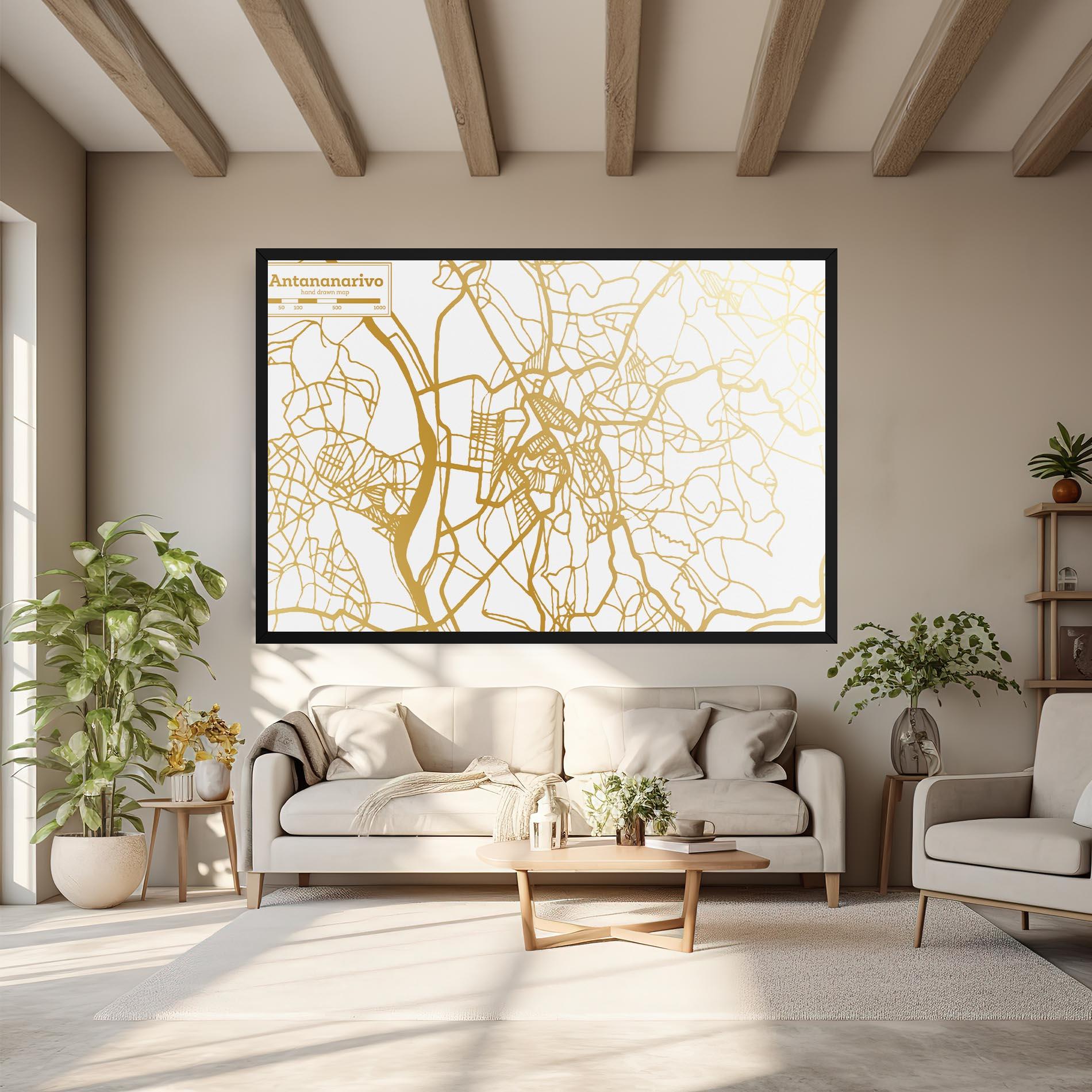 Obraz na Płótnie Antananarivo Map mockup 6