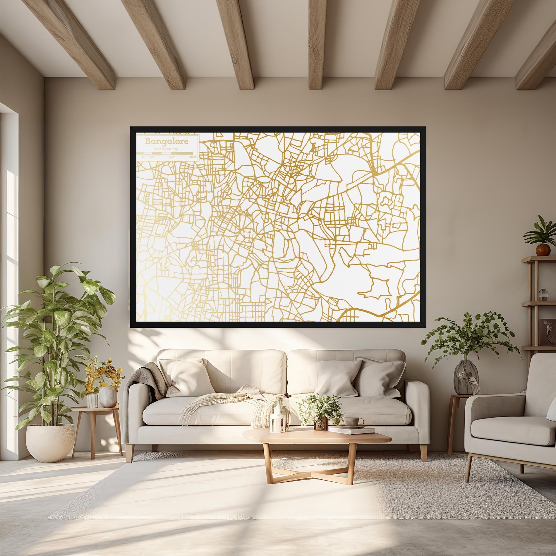 Obraz na Płótnie Bangalore Map mockup 6