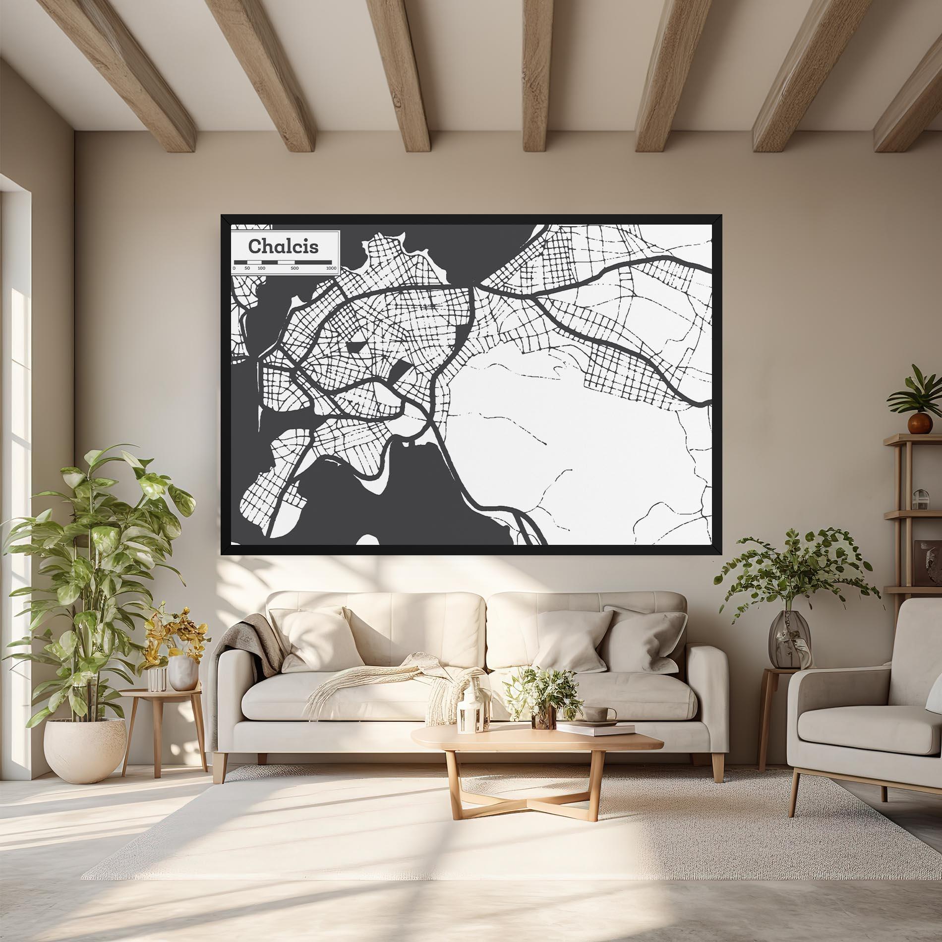 Obraz na Płótnie Chalcis Map mockup 6