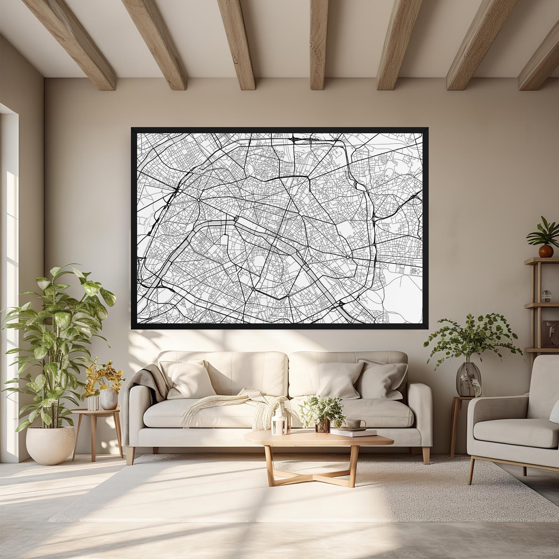 Obraz na Płótnie City Black Line mockup 6