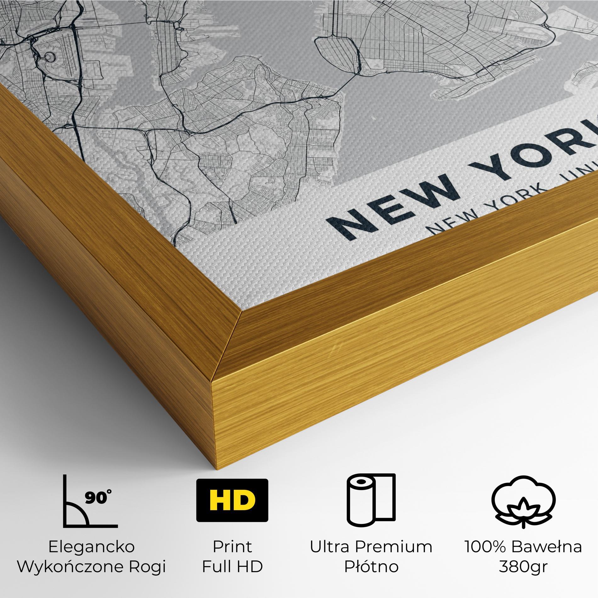 Obraz na Płótnie New York Map mockup 4