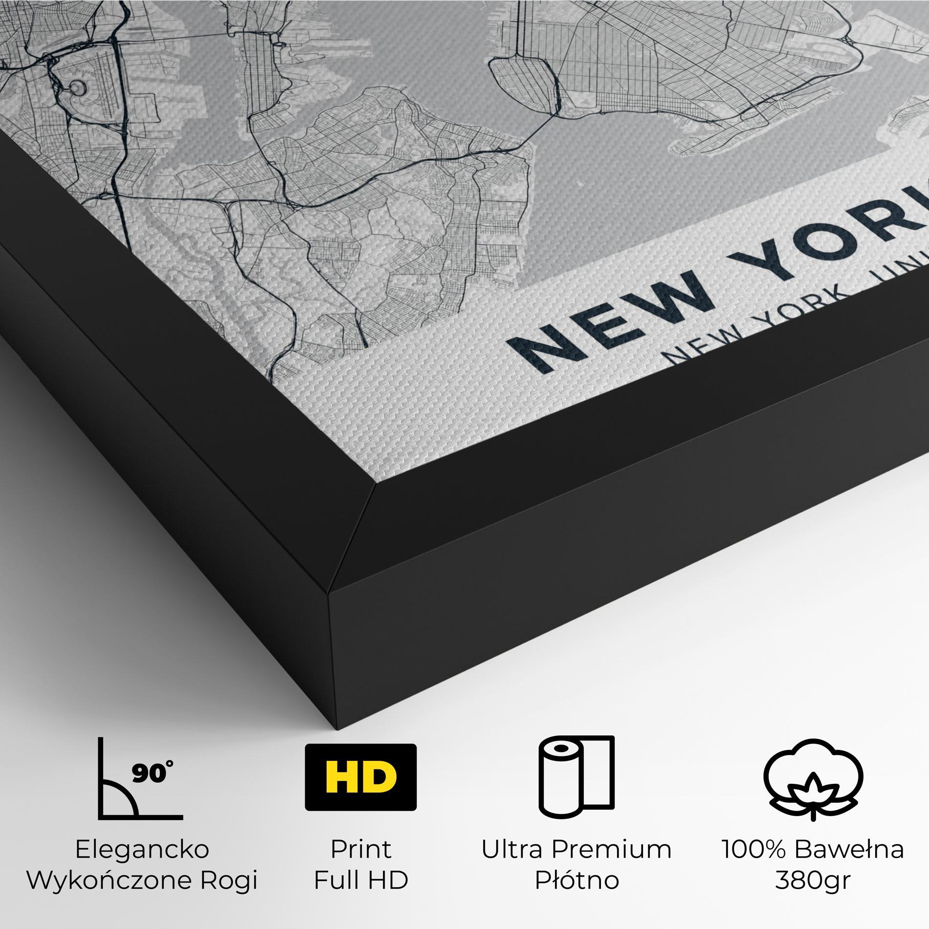 Obraz na Płótnie New York Map mockup 4